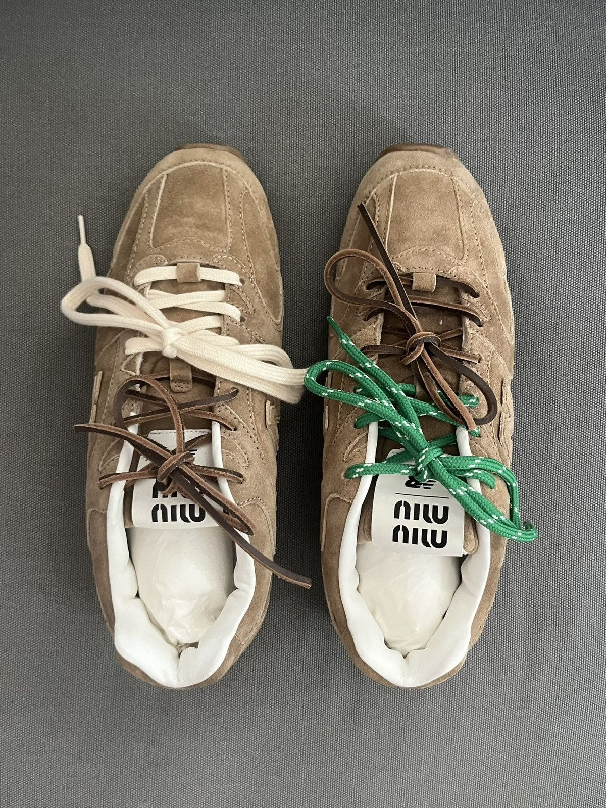 Miu Miu × New Balance New Balance x Miu Miu 530 SL Suede Sneakers Ecru Beige Size US 10 / EU 43 - 5 Thumbnail