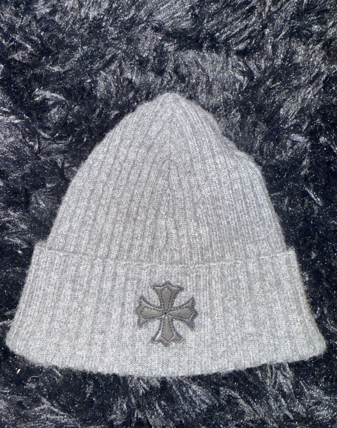 Chrome Hearts Grey Chrome Hearts Cashmere Plus Patch Beanie Size ONE SIZE - 1 Thumbnail