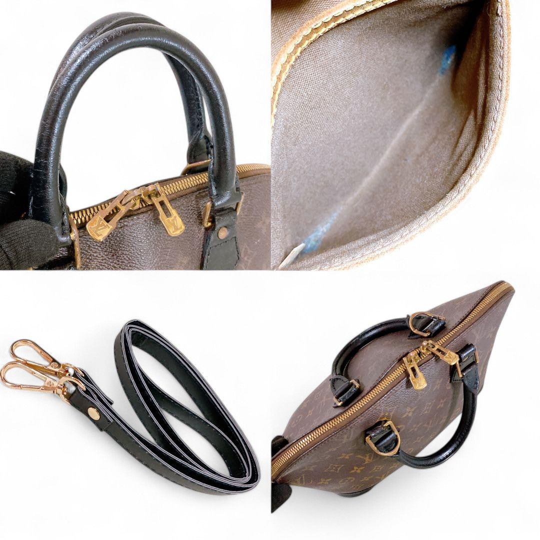 Louis Vuitton Louis Vuitton - Alma PM Monogram Brown Leather Black Handbag Size ONE SIZE - 10 Thumbnail