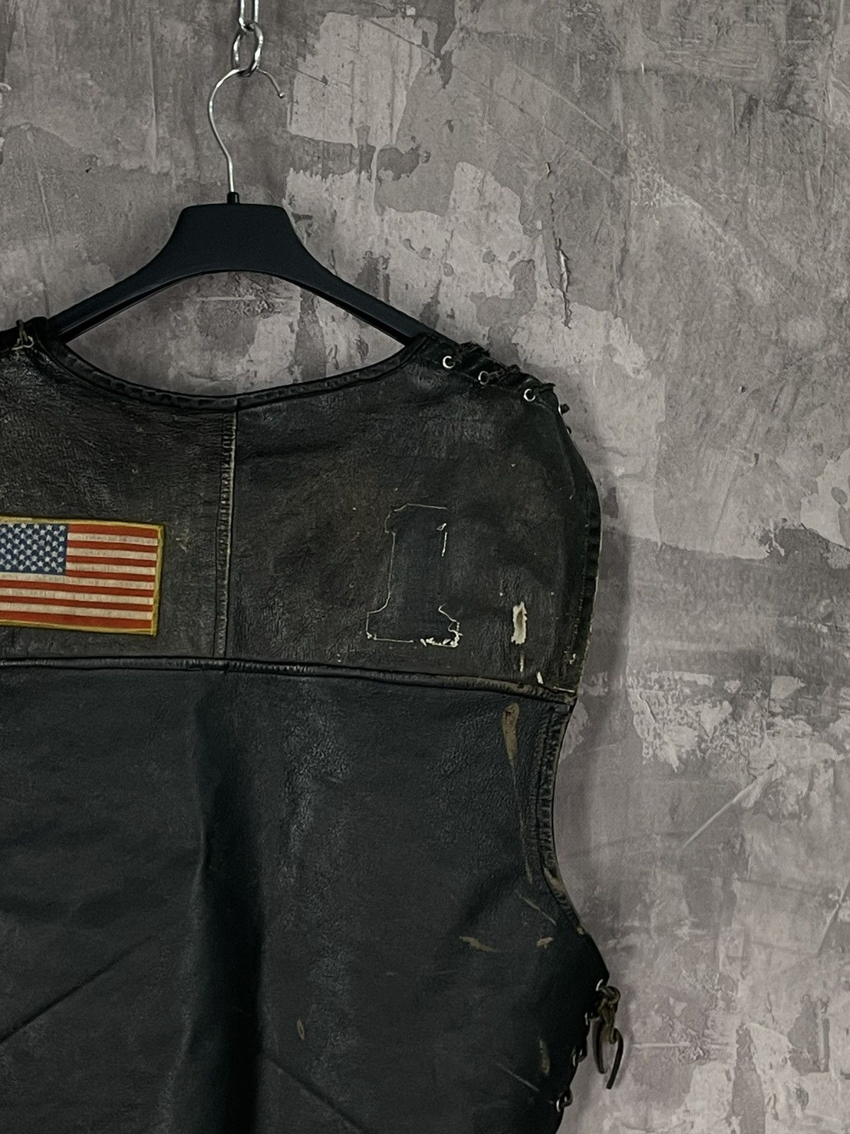 Harley Davidson × Vintage Vintage Leather Bikers Vest Harley Davidson 80s Crazy Fade Size US S / EU 44-46 / 1 - 11 Thumbnail