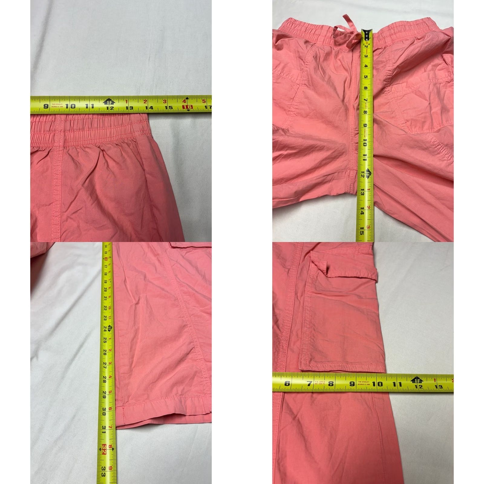 Vintage NWT Aerie Coral Pink Wide Leg Cargo Pants XS W27 L31 Size 26" / US 2 / IT 38 - 8 Thumbnail