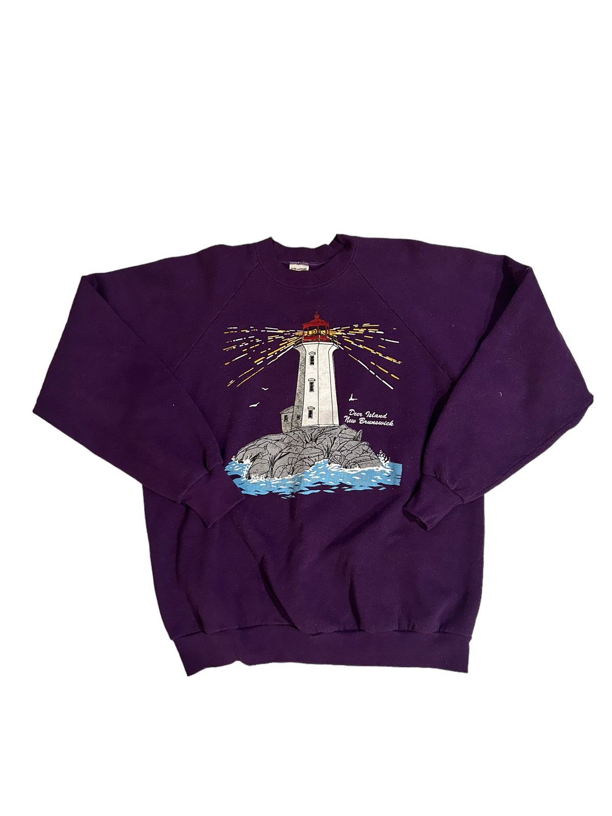 Vintage Vtg Lighthouse Sweatshirt Size US XL / EU 56 / 4 - 1 Thumbnail