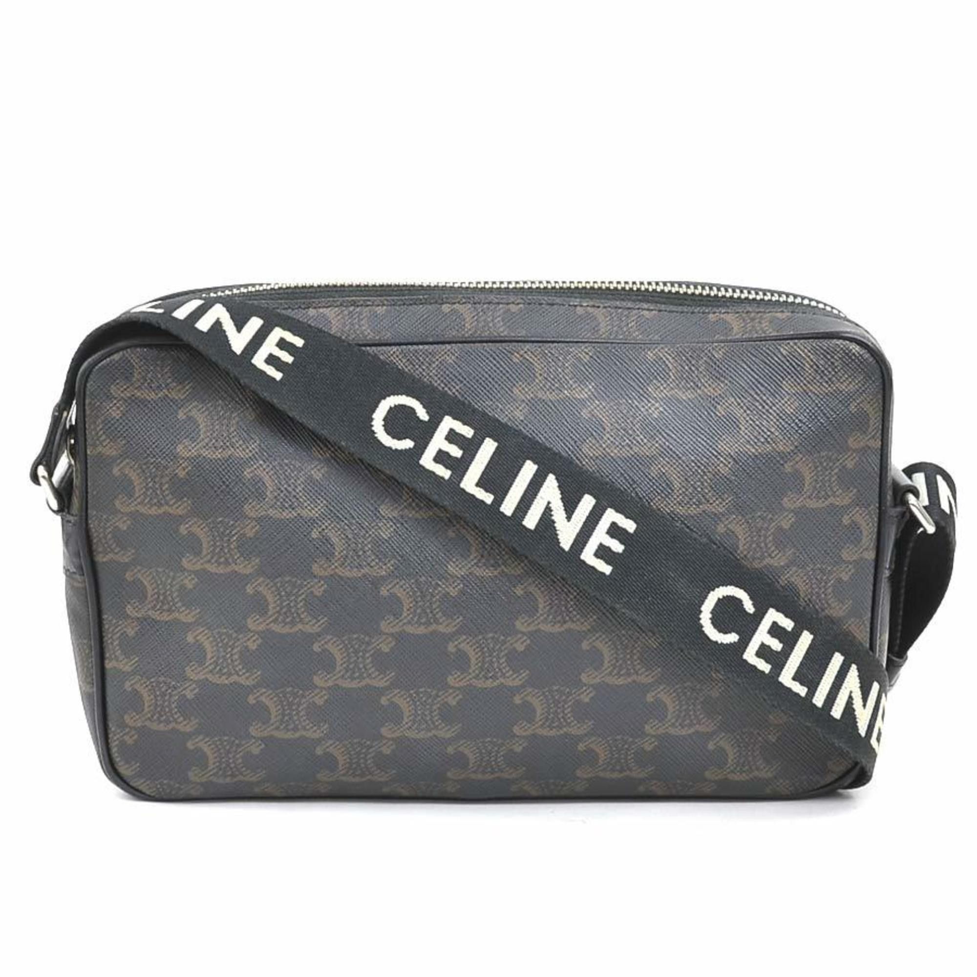 Celine CELINE Shoulder Bag Coated Canvas Brown x Black Men's Women's 90138a Size ONE SIZE - 1 Thumbnail