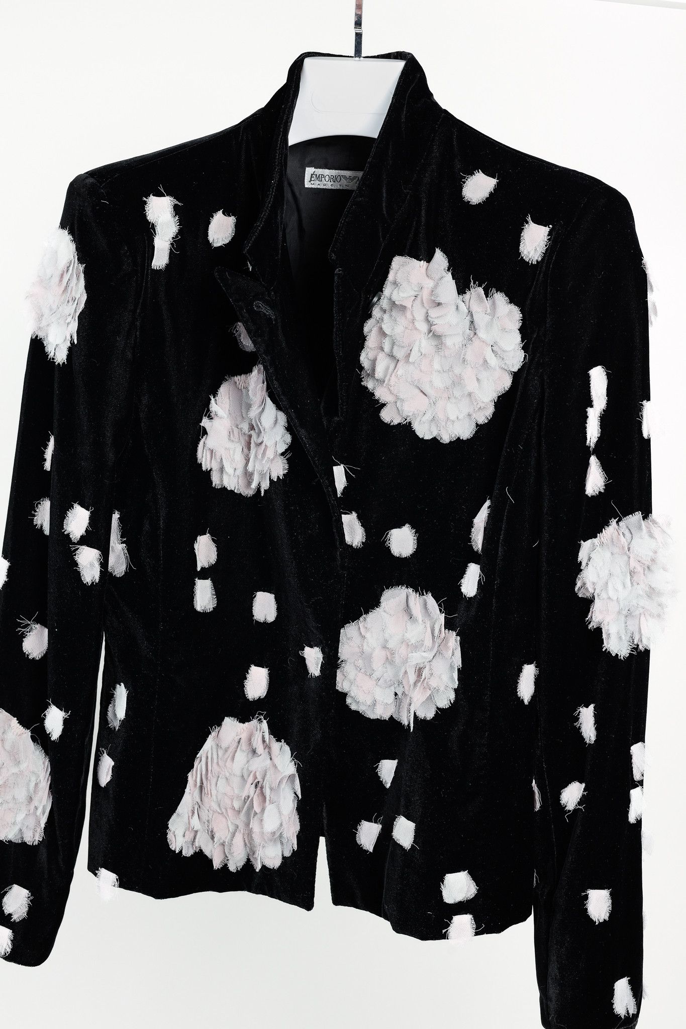 Emporio Armani Emporio Armani Deconstructed Flowers Black Velvet Jacket Size S / US 4 / IT 40 - 3 Thumbnail