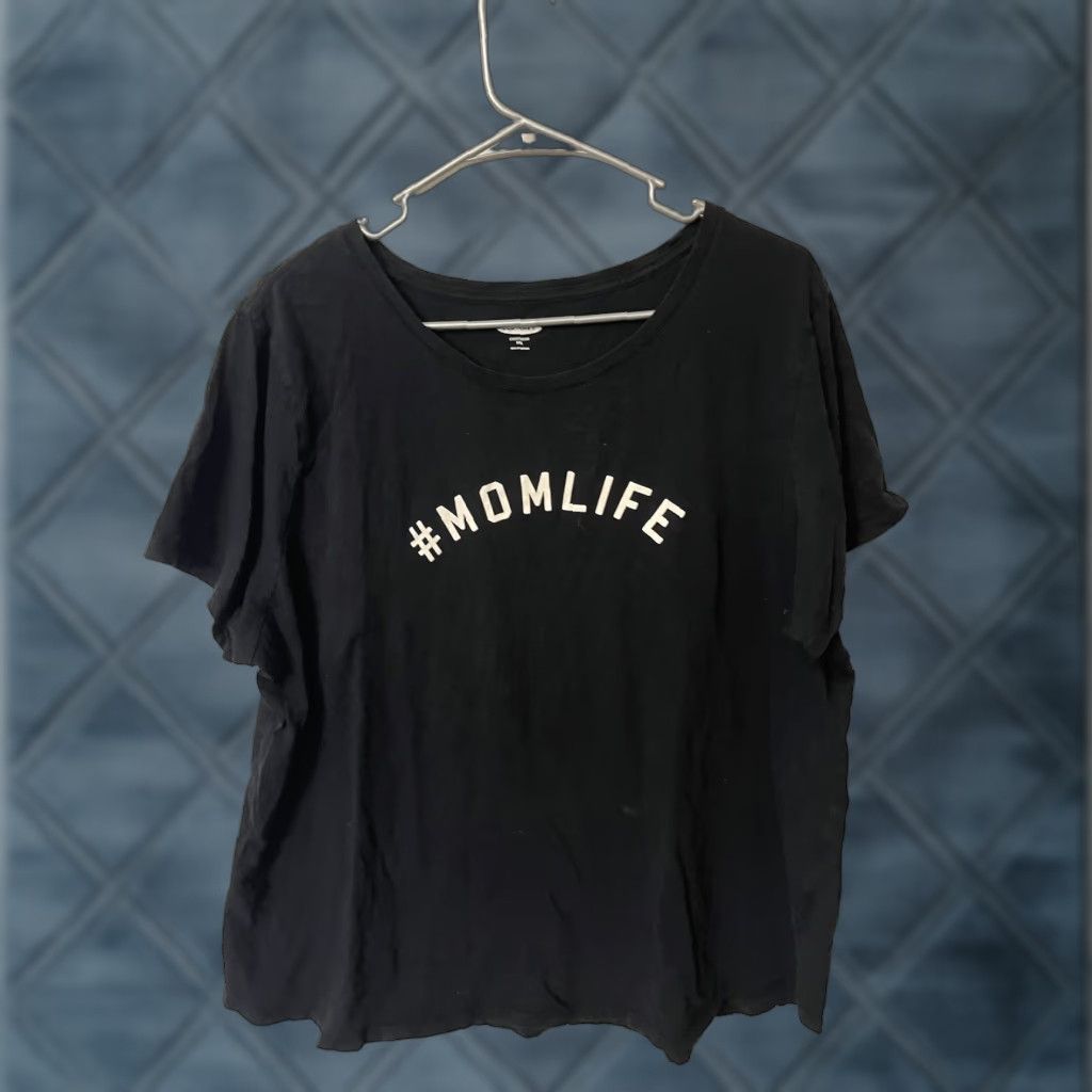 Old Navy VINTAGE Old Navy Mom Life T-Shirt Casual Solid Black Short Sleeve 2XL Womens Size XXL / US 16-18 / IT 52-54 - 1 Thumbnail