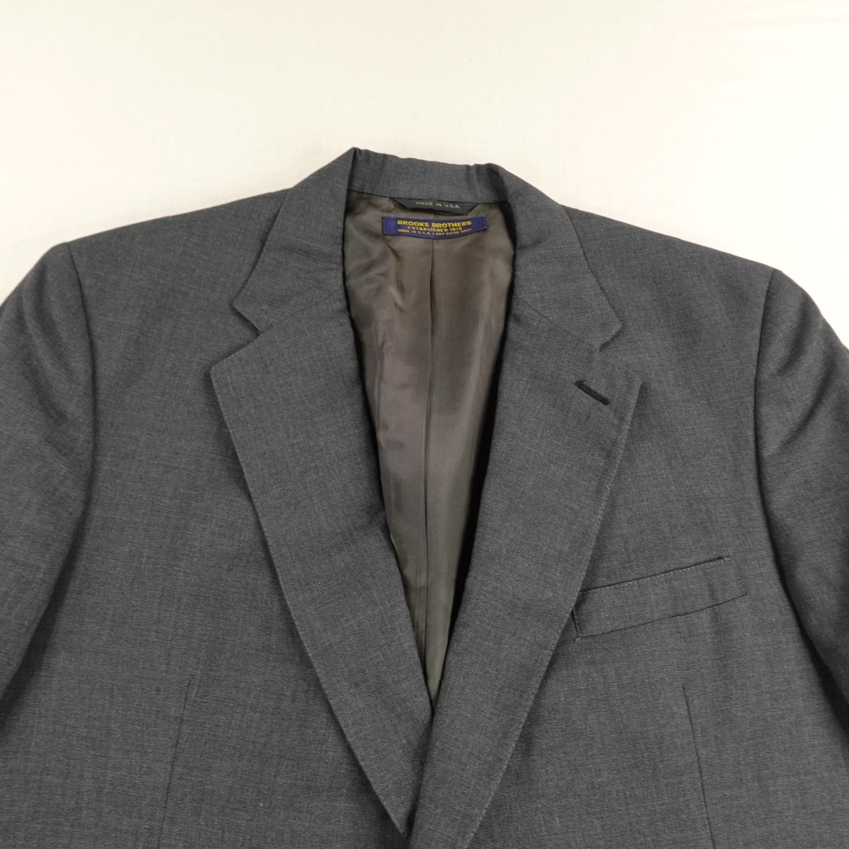 Brooks Brothers VINTAGE Brooks Brothers Blazer Mens 46 Gray Wool Blend Lined Suit Jacket Coat Size 46R - 2 Thumbnail