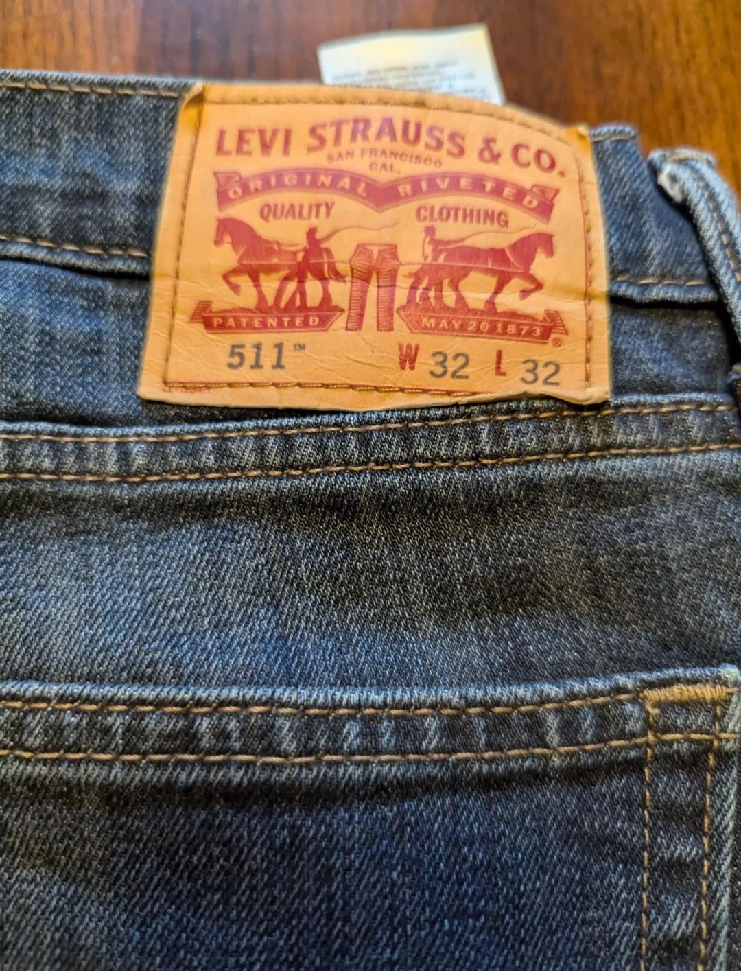 Levi's Levis 511 Jeans Mens 32x32 Dark Blue Torn Size US 32 / EU 48 - 5 Thumbnail