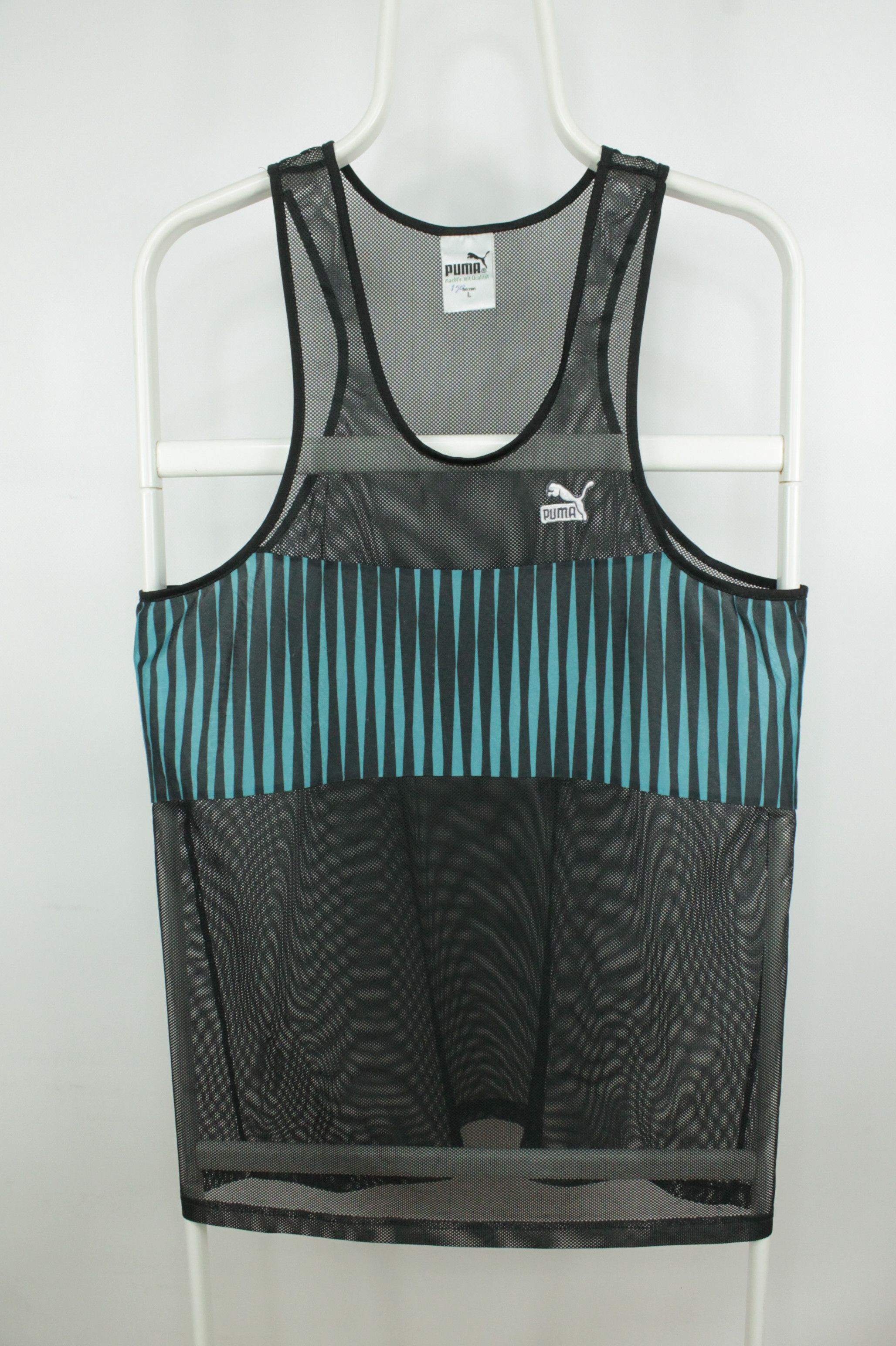 Puma Vintage 80s PUMA Mesh Tank Top Made in W-Germany Size US L / EU 52-54 / 3 - 1 Thumbnail
