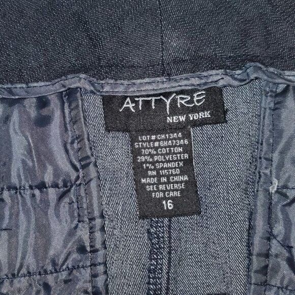 Designer Attyre New York Kerry High Rise Belt Looped Dark Blue Sz 16 Size 38" / US 16 / IT 52 - 3 Thumbnail