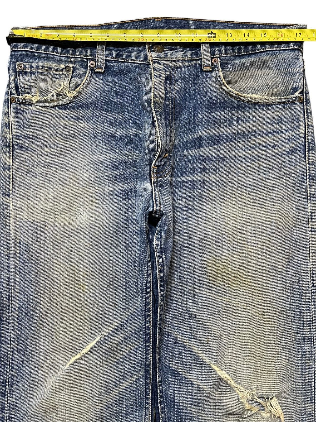 Levi's Vintage 90s Levis 505 Mud Faded Wash Ripped Loose Jeans Size US 34 / EU 50 - 13 Thumbnail