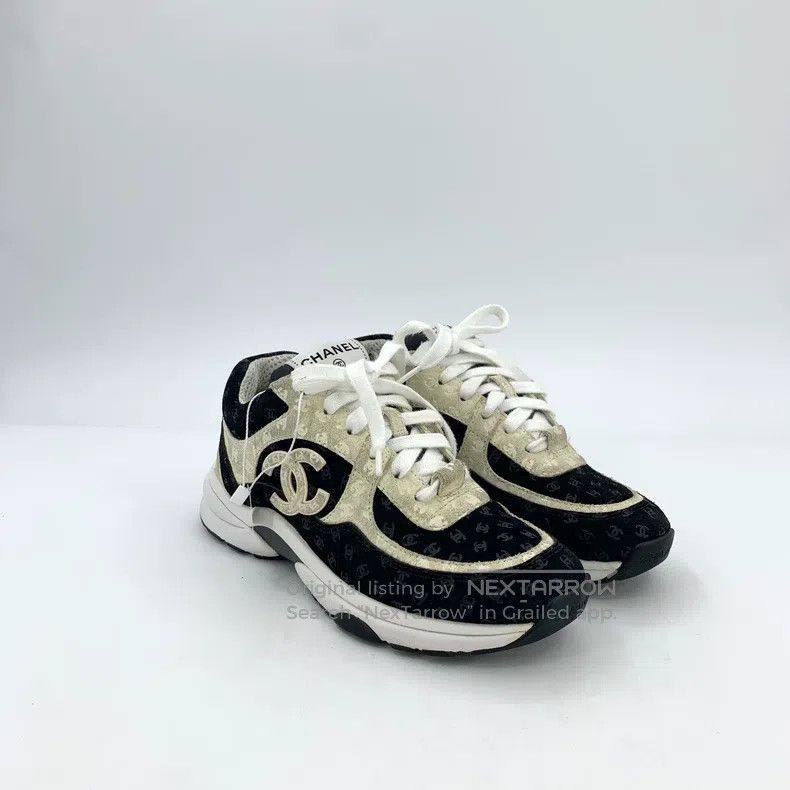 Chanel Chanel Colour-blocked logo printed full-print lace-with ca Size US 4.5 / IT 34.5 - 2 Thumbnail