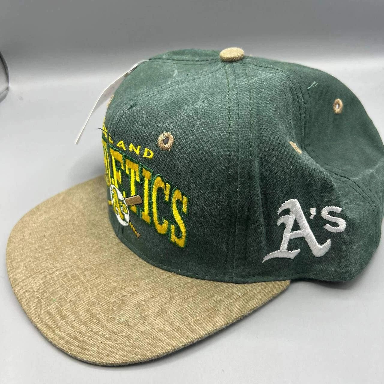 Signatures × Vintage Oakland Athletics Hat Men Green Brown MLB Snap Back Size ONE SIZE - 3 Thumbnail