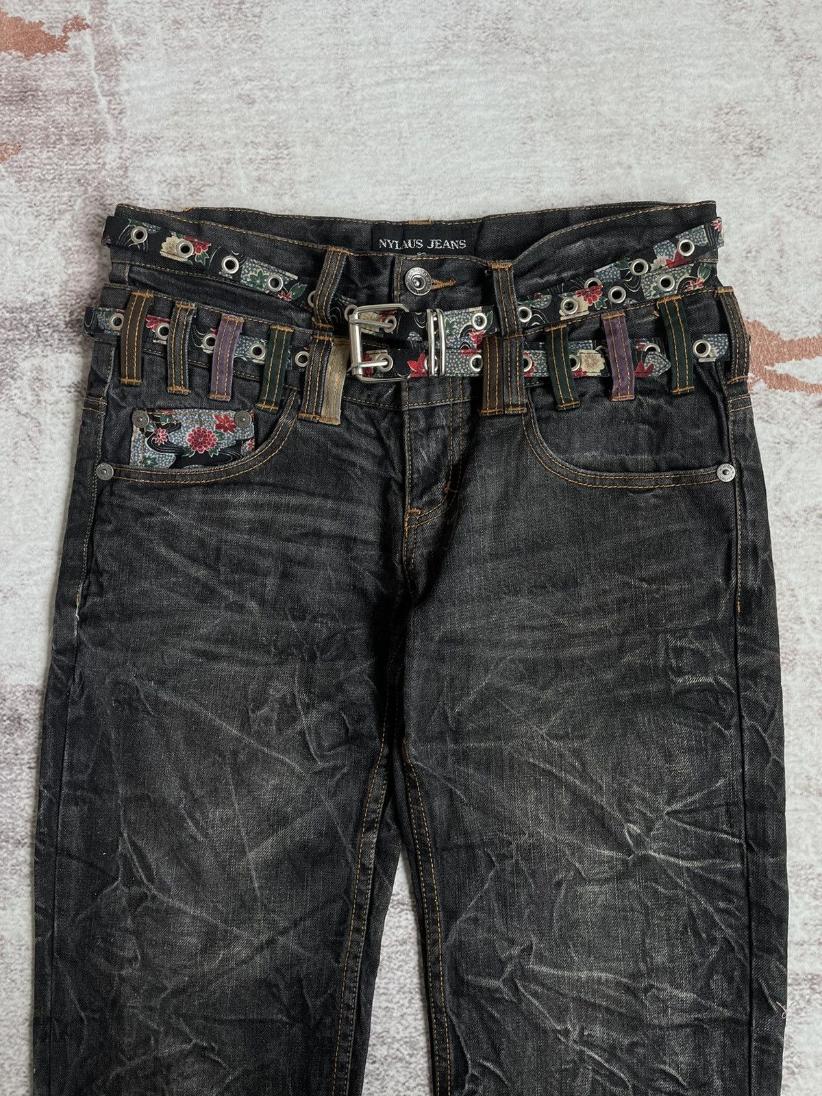 Japanese Brand Vintage NYLAUS Double Waist Denim Pants Size US 32 / EU 48 - 4 Thumbnail