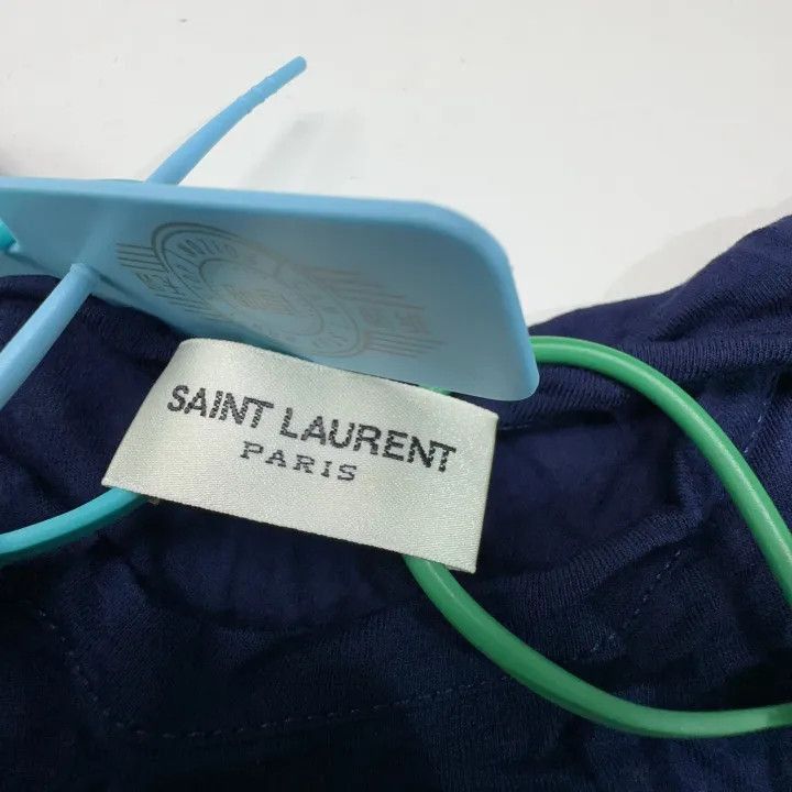 Saint Laurent Paris Saint Laurent Blue Short Sleeve Embroidered T-Shirt-2507 Size US S / EU 44-46 / 1 - 6 Thumbnail