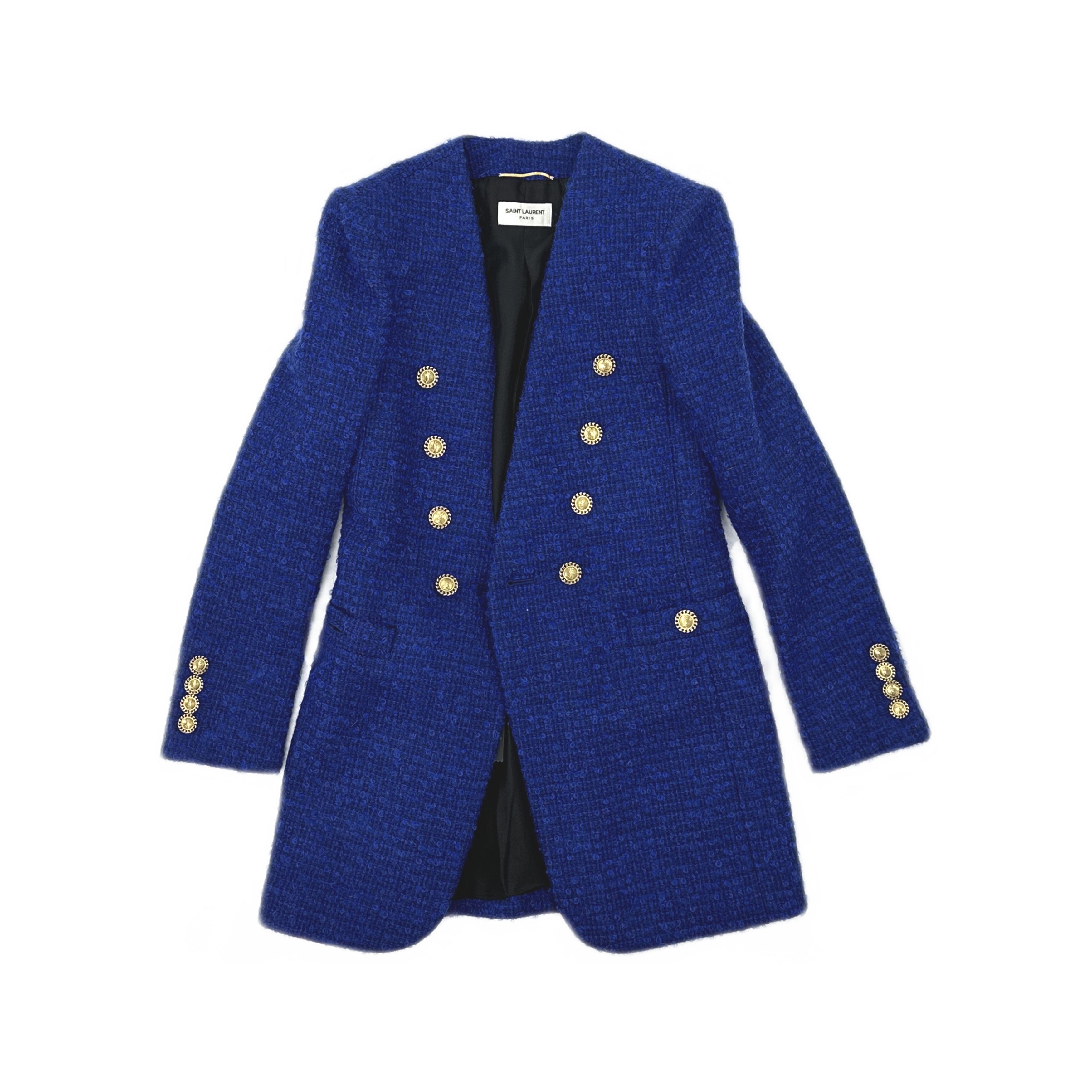 Saint Laurent Paris Saint Laurent Blue Tweed Jacket Size 34 Size XS / US 0-2 / IT 36-38 - 1 Thumbnail