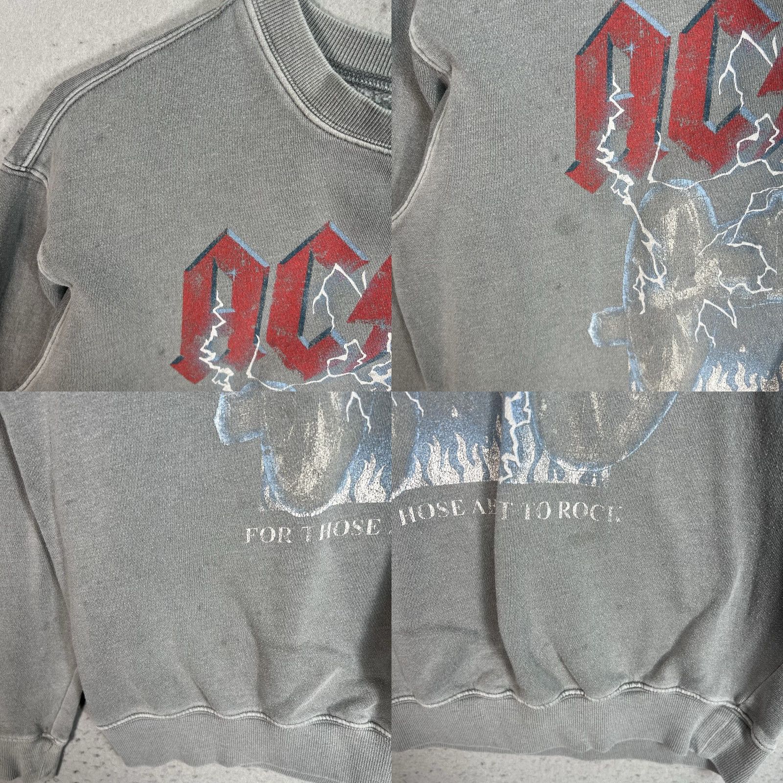 Vintage VINTAGE ACDC Rock Band Sweatshirt Adult Small Gray Pullover Crewneck Mens Size US S / EU 44-46 / 1 - 8 Thumbnail