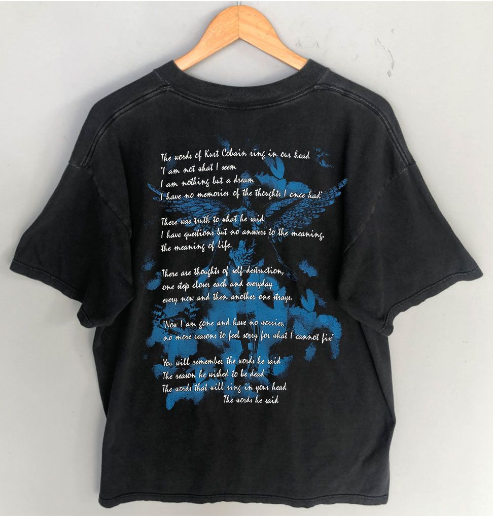 Band Tees Nirvana Kurt Cobain Grunge Band Tshirt Tee for Fans Size US XL / EU 56 / 4 - 2 Thumbnail