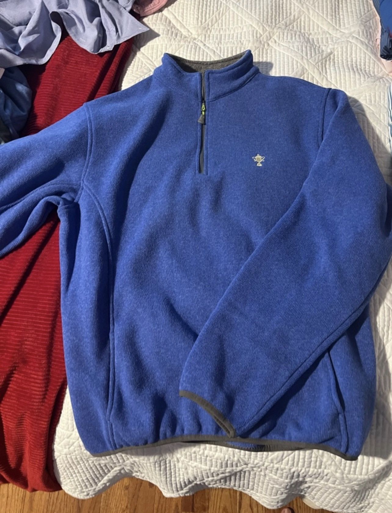 Peter Millar Peter Millar Royal Blue Quarter Zip Sweater Size US L / EU 52-54 / 3 - 1 Thumbnail