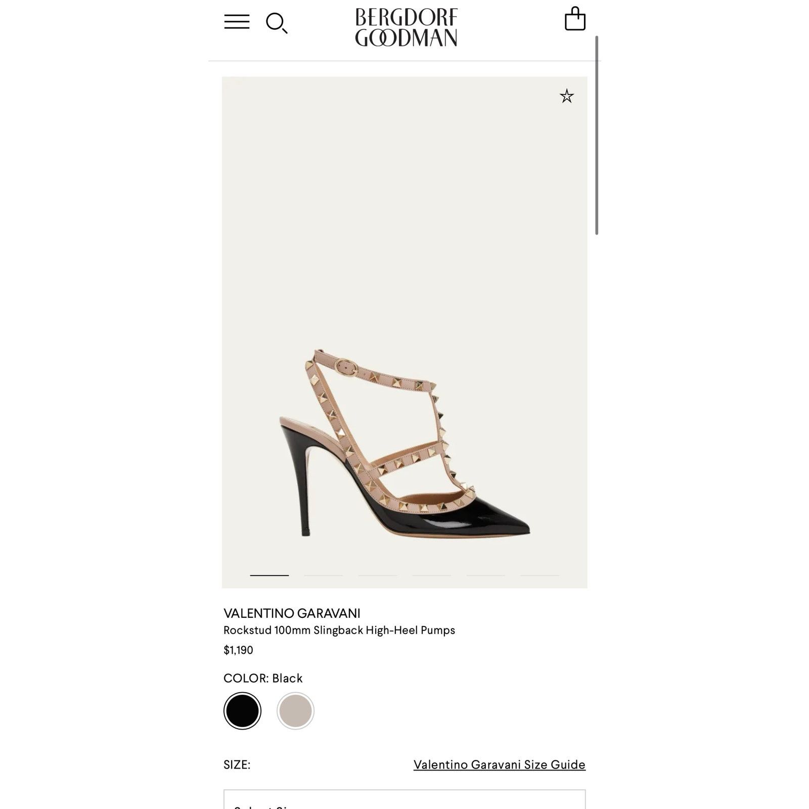 Valentino Valentino Garavani Rockstud 100mm Slingback Pumps sz 36.5 EU Size US 6.5 / IT 36.5 - 11 Thumbnail