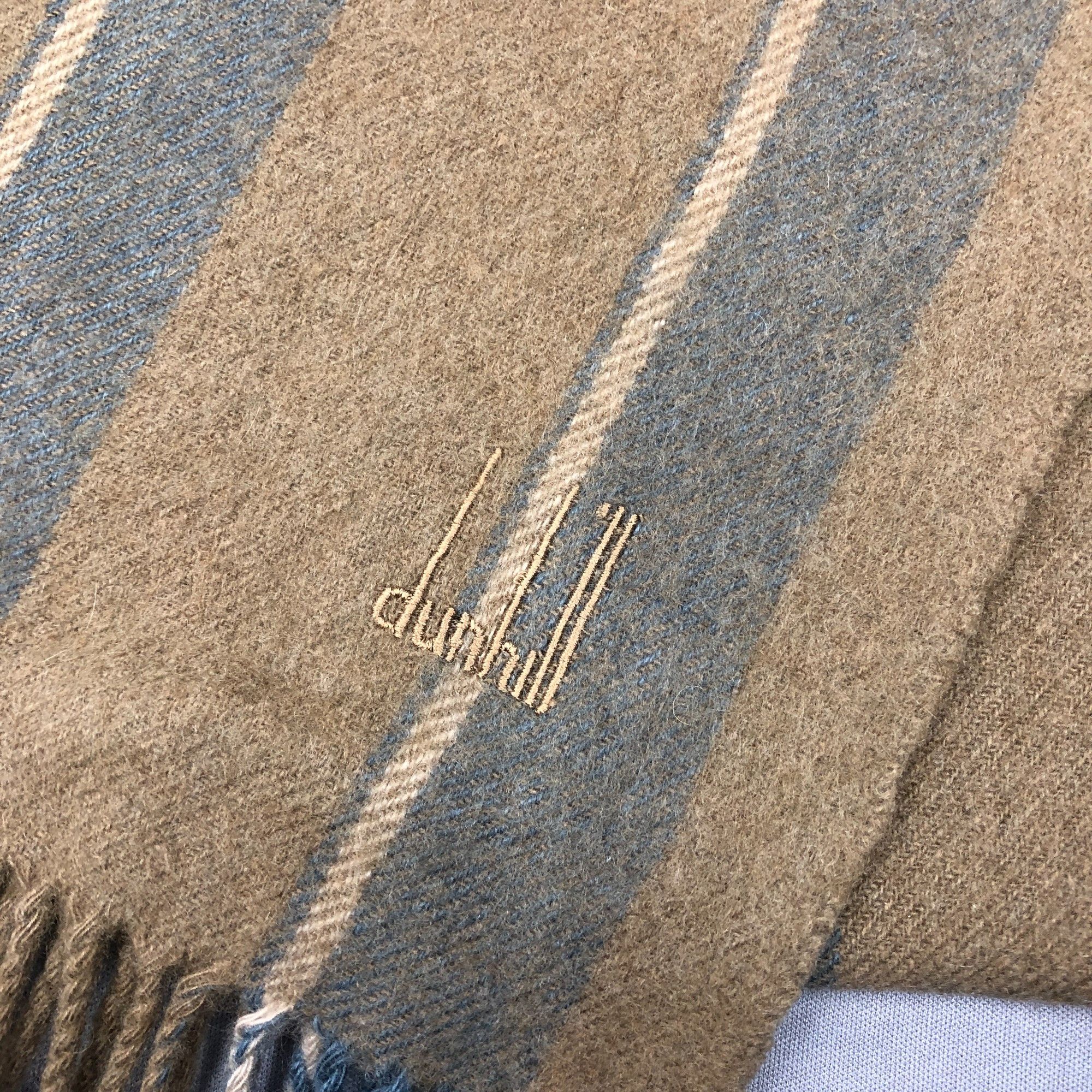Japanese Brand Vintage Dunhill Scarf Muffler Wool Winter Fringe Scarves Size ONE SIZE - 4 Thumbnail