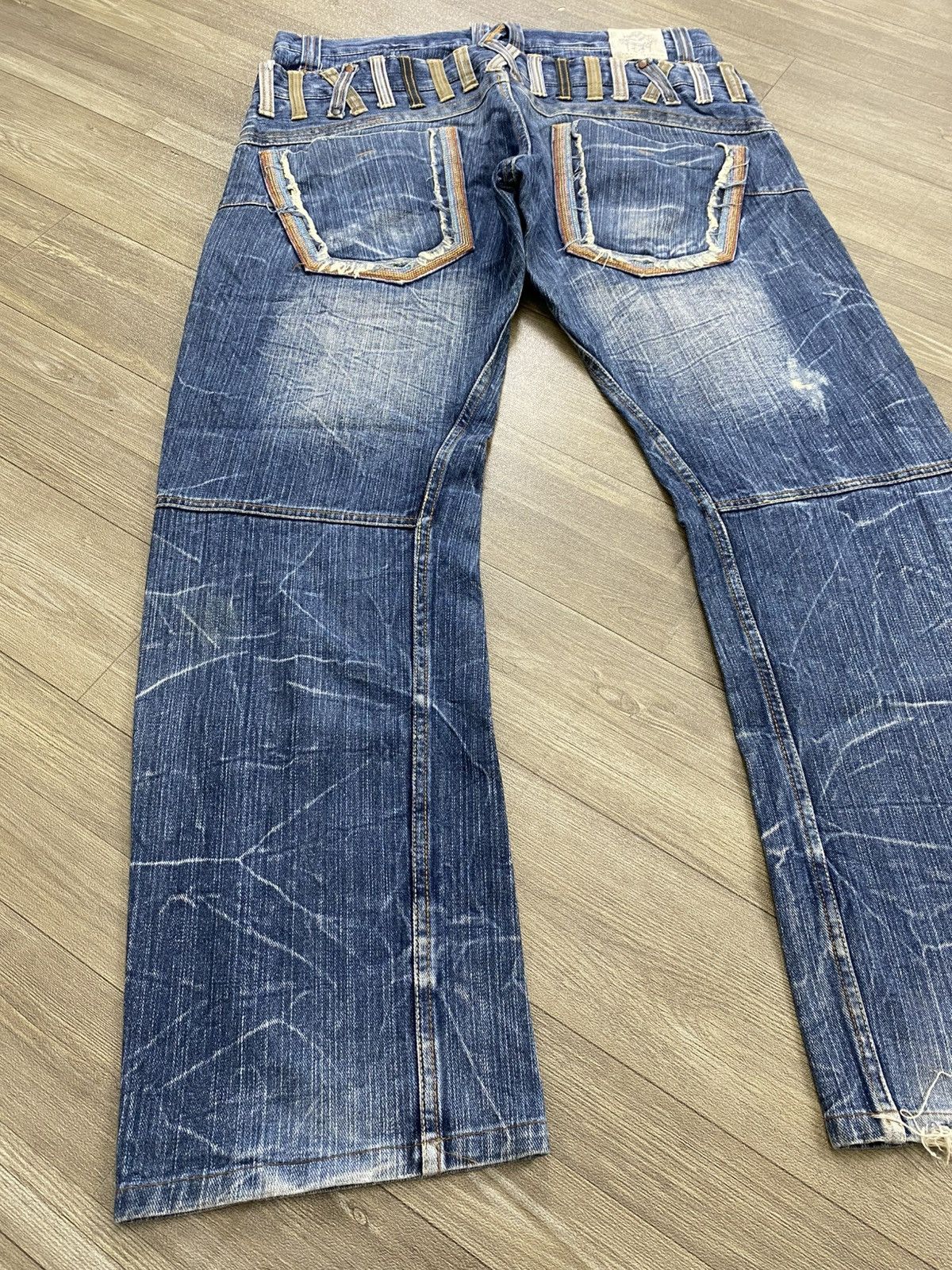 Japanese Brand 2000s Japanese Double Waist Distressed Punk Lgb Jeans Y2K Size US 33 - 16 Thumbnail