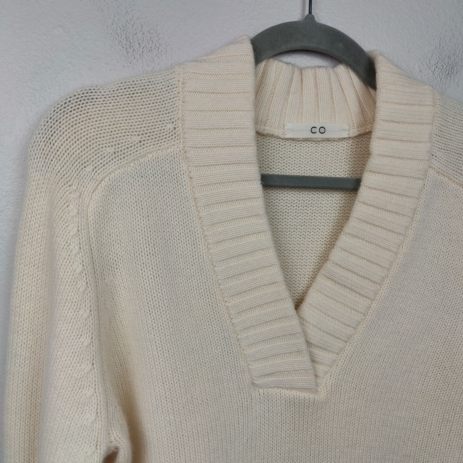 CO CO Wool and Cashmere Sweater Womens XS Cream Knit Pullover Size XS / US 0-2 / IT 36-38 - 2 Thumbnail