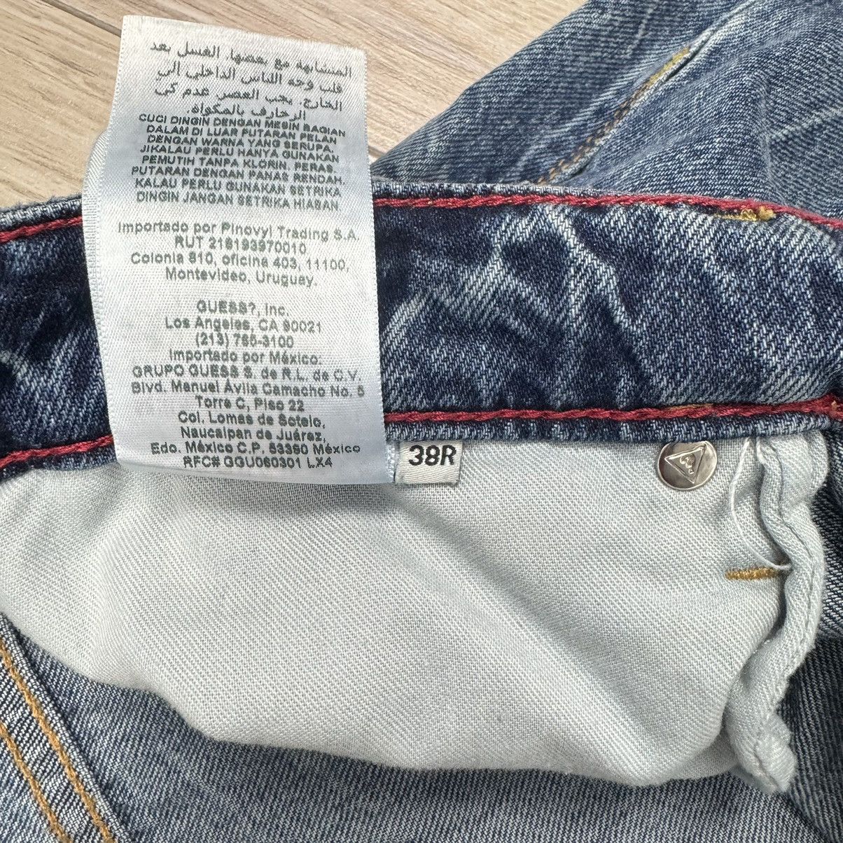 Designer Rare Guess Distressed Slim Italian Selvedge Denim Jeans Size US 38 / EU 54 - 20 Thumbnail