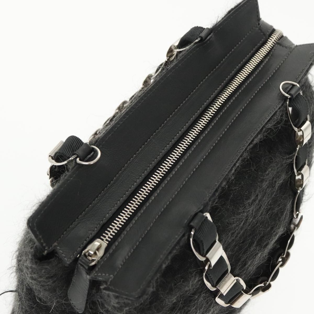 Salvatore Ferragamo Salvatore Ferragamo Hand Bag Wool Gray Silver Size ONE SIZE - 6 Thumbnail