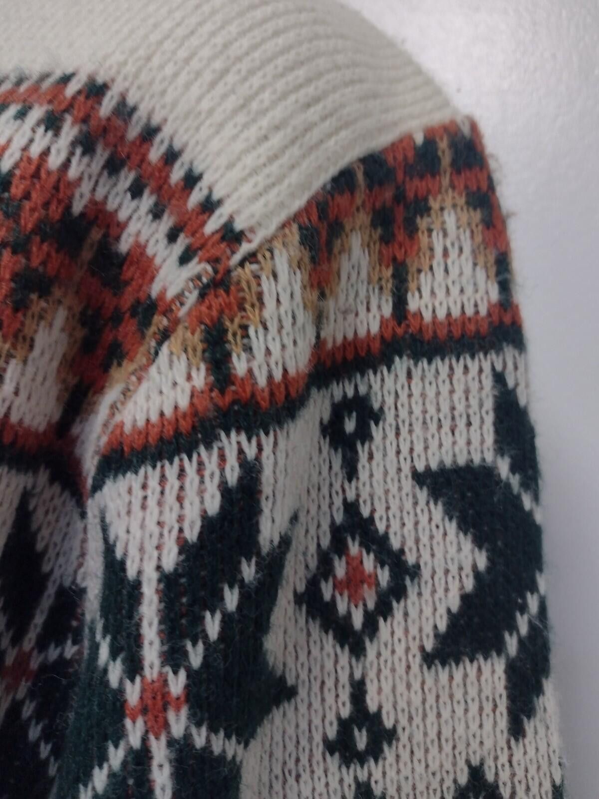 Other 80s McBriar Fair Isle Sweater M Cream Rust Green Nordic Knit Size US M / EU 48-50 / 2 - 5 Thumbnail