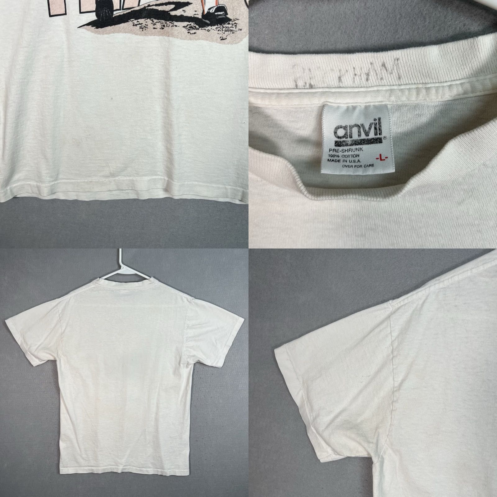 Anvil VINTAGE Roger Clemens Texas Longhorns Shirt Adult Large White Mens 1980s Graphic Tee Sportswear/Beach T Shirt Mens L White 80s Concert? Size US L / EU 52-54 / 3 - 8 Thumbnail