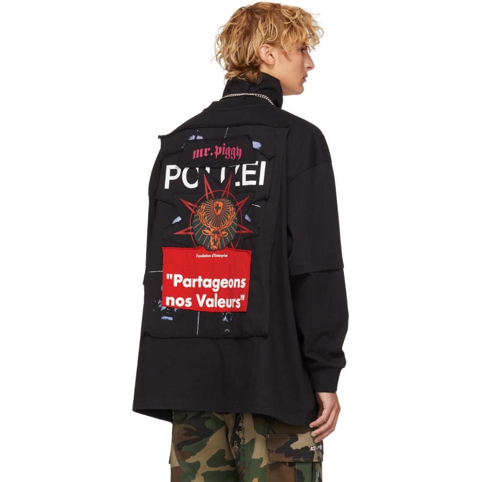 Vetements Black Russia Patchwork Oversized Long Sleeve T-Shirt Size XS / US 0-2 / IT 36-38 - 3 Thumbnail