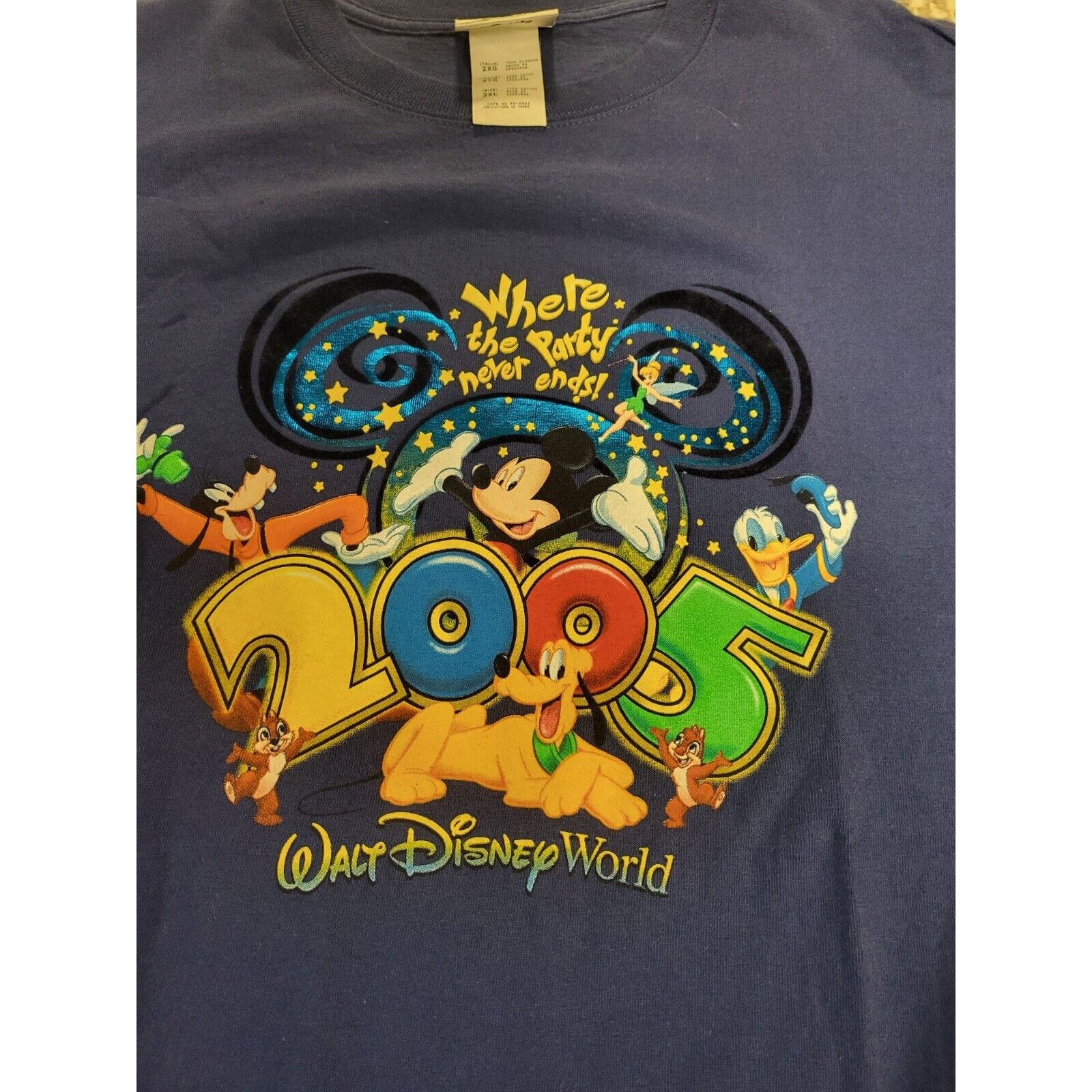 Disney VINTAGE 2005 Disney "Where the Party Never Ends" Size XXL / US 16-18 / IT 52-54 - 2 Thumbnail