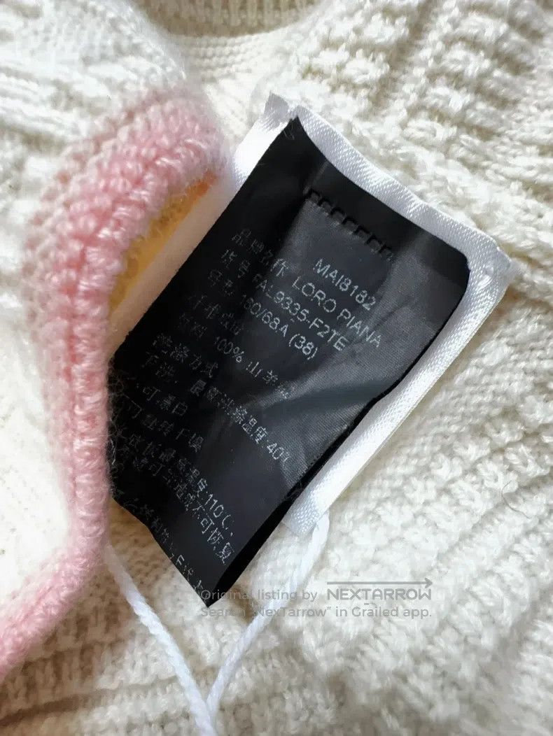 Loro Piana Loro Piana Beige Cashmere Knit Short Sleeve with Pink Edge Size XS / US 0-2 / IT 36-38 - 7 Thumbnail
