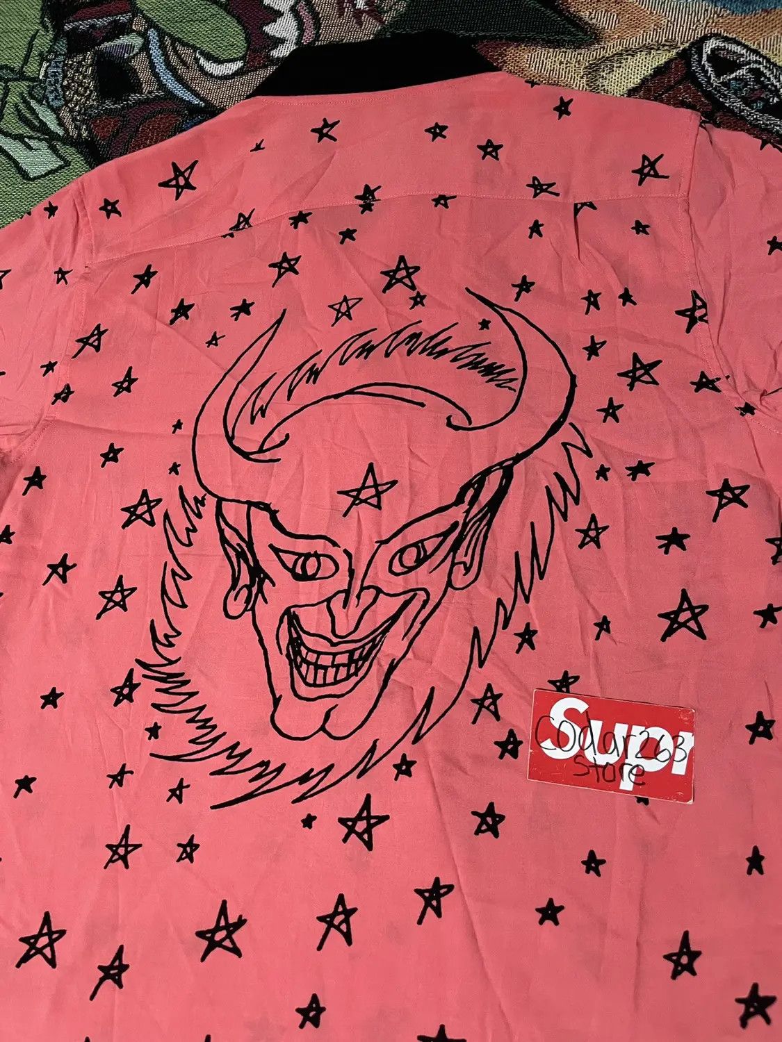 Supreme Daniel Johnston Devil Rayon Shirt - Supreme Stars Button ...