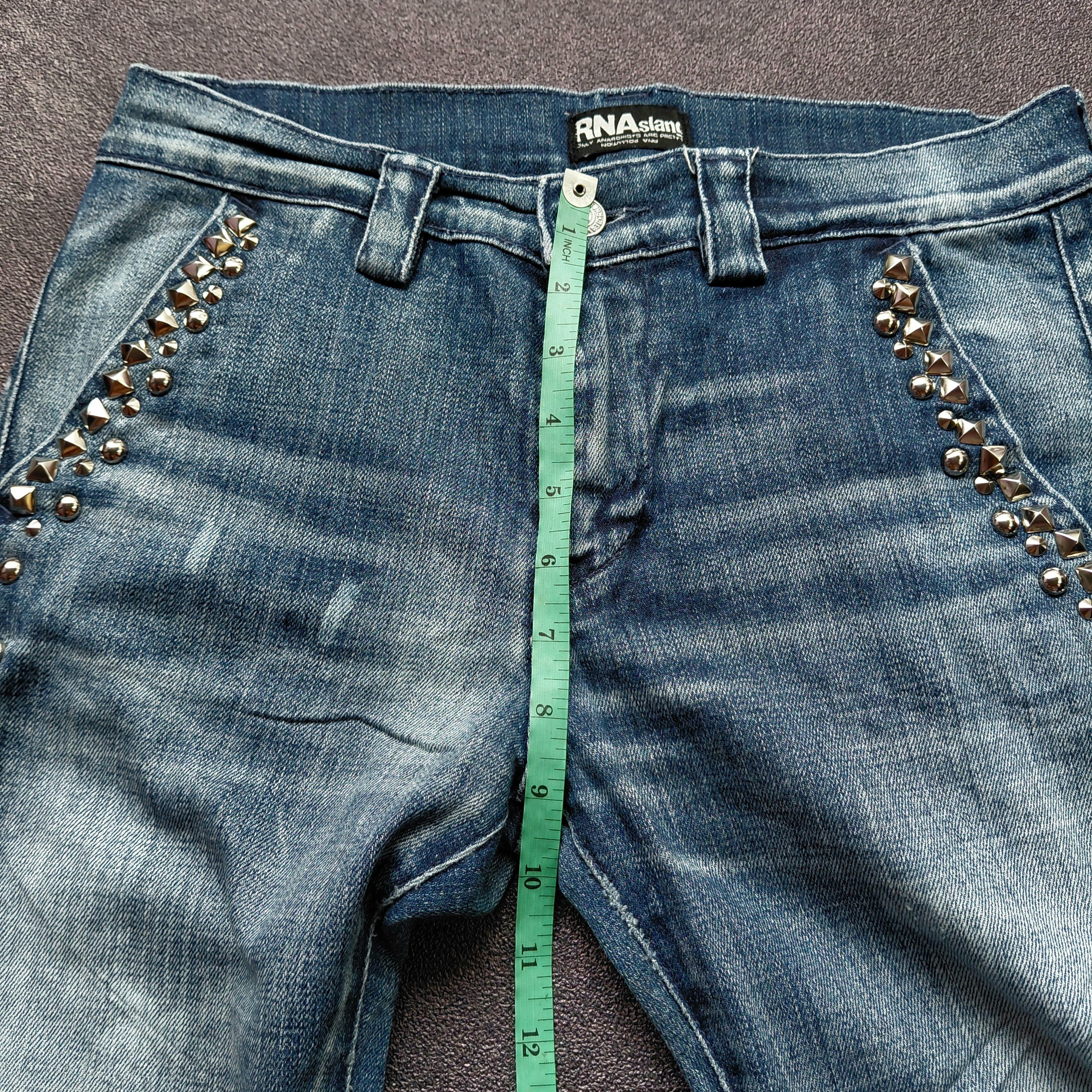Japanese Brand Vintage Y2K Distressed RNA Studded Denim Pants Size US 30 / EU 46 - 15 Thumbnail
