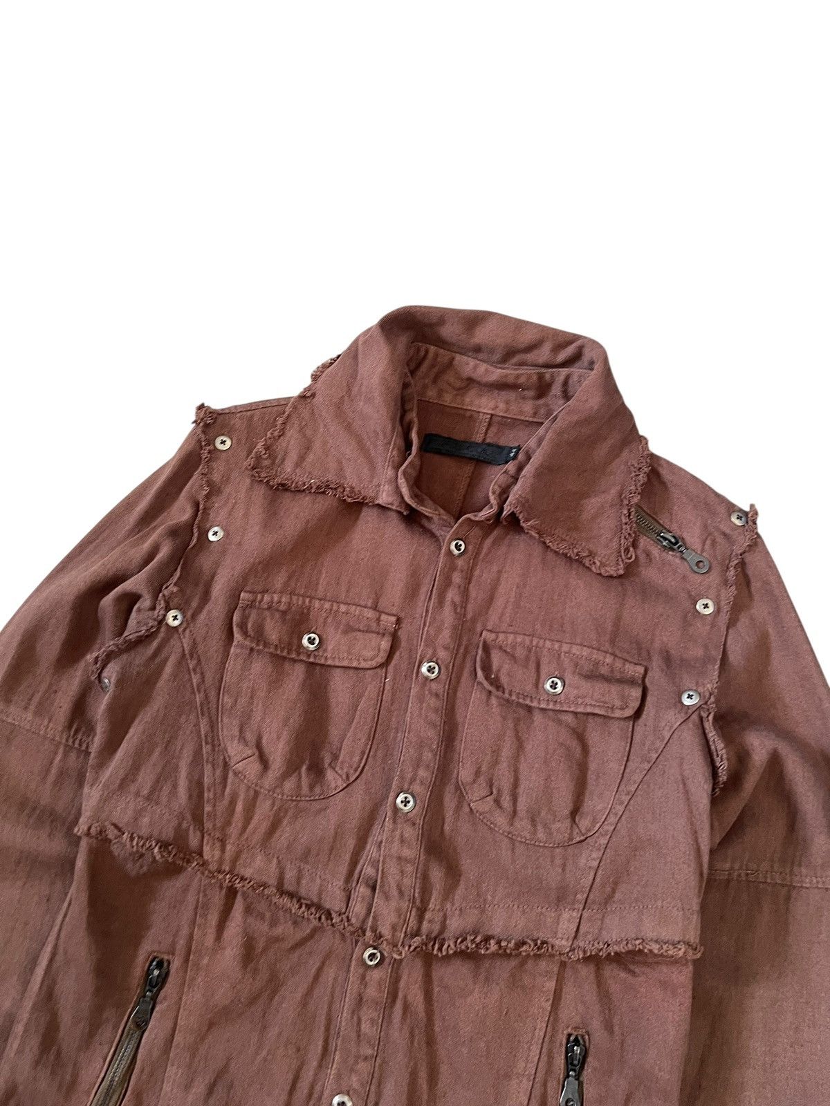 14th Addiction × GOSTAR DE FUGA × Japanese Brand Fuga Detached Lace-Up Button Shirt Jacket Size US XS / EU 42 / 0 - 8 Thumbnail