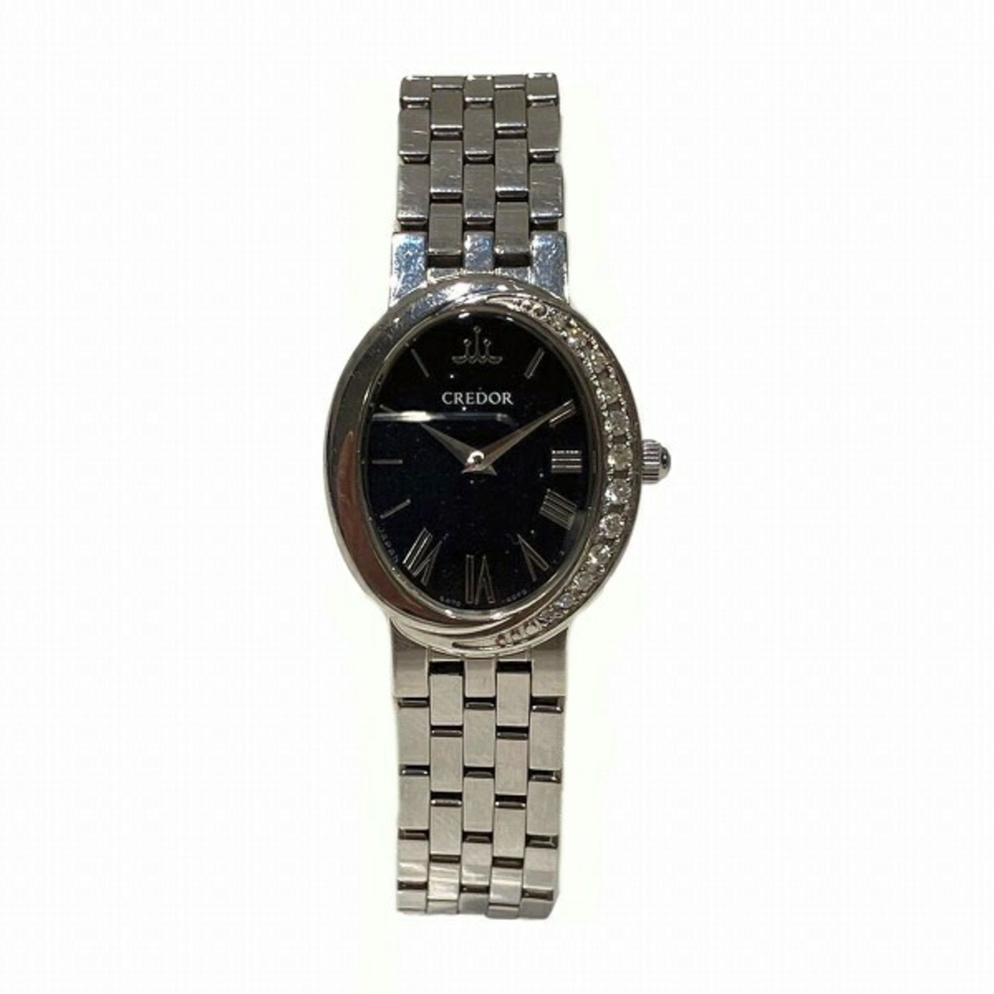 image of Seiko Credor 40Th Anniversary Model 5A70-0Bp0 Quartz Watch Ladies in Navy, Women's