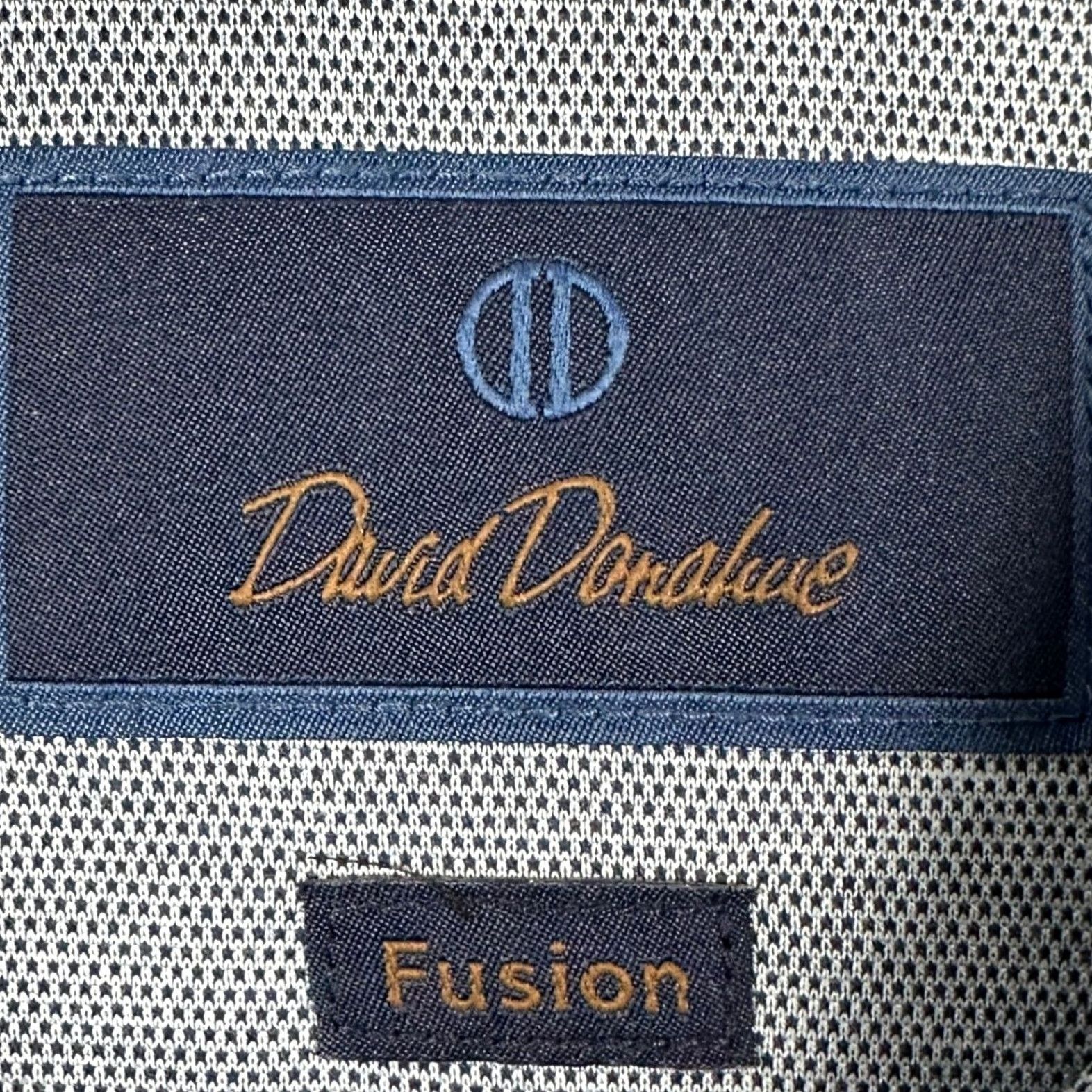 David Donahue David Donahue Fusion Mens Dress Shirt Blue Button-Down Long Sleeve XL 17.5 Size 48R - 4 Thumbnail