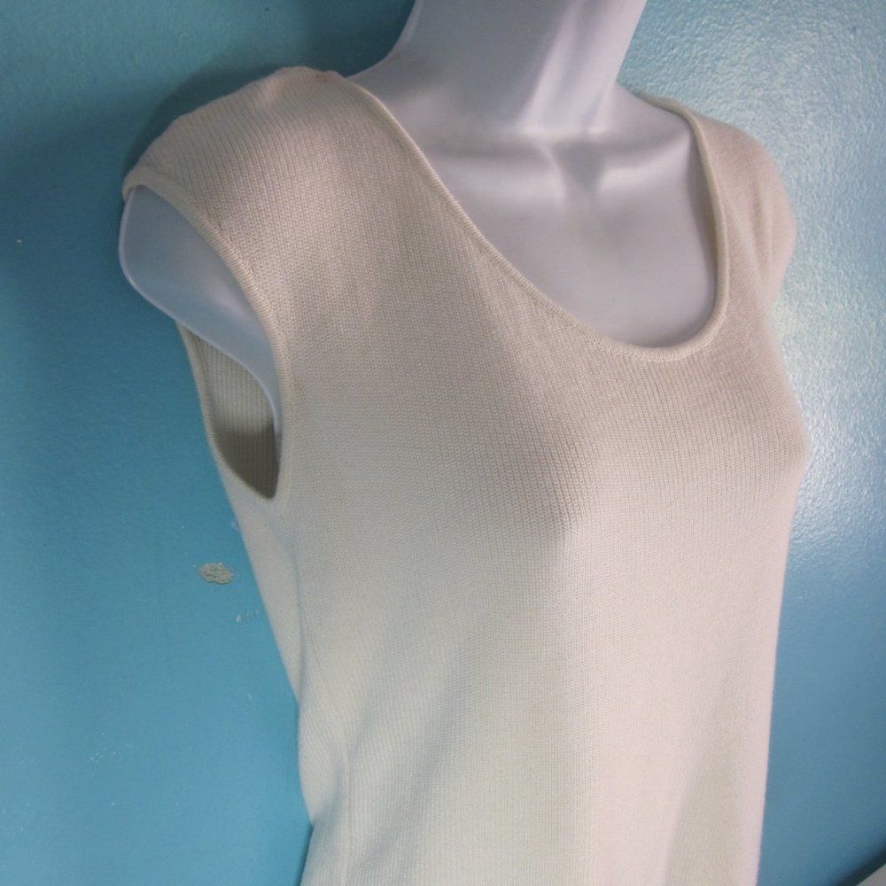 Other Dusan Ivory Knit Cotton Sweater Tank Women’s Size Large Size L / US 10 / IT 46 - 7 Thumbnail