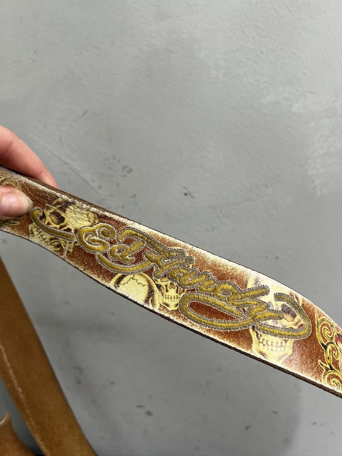 Ed Hardy Edhardy monogram japanese leather belt y2k hype Size ONE SIZE - 4 Thumbnail