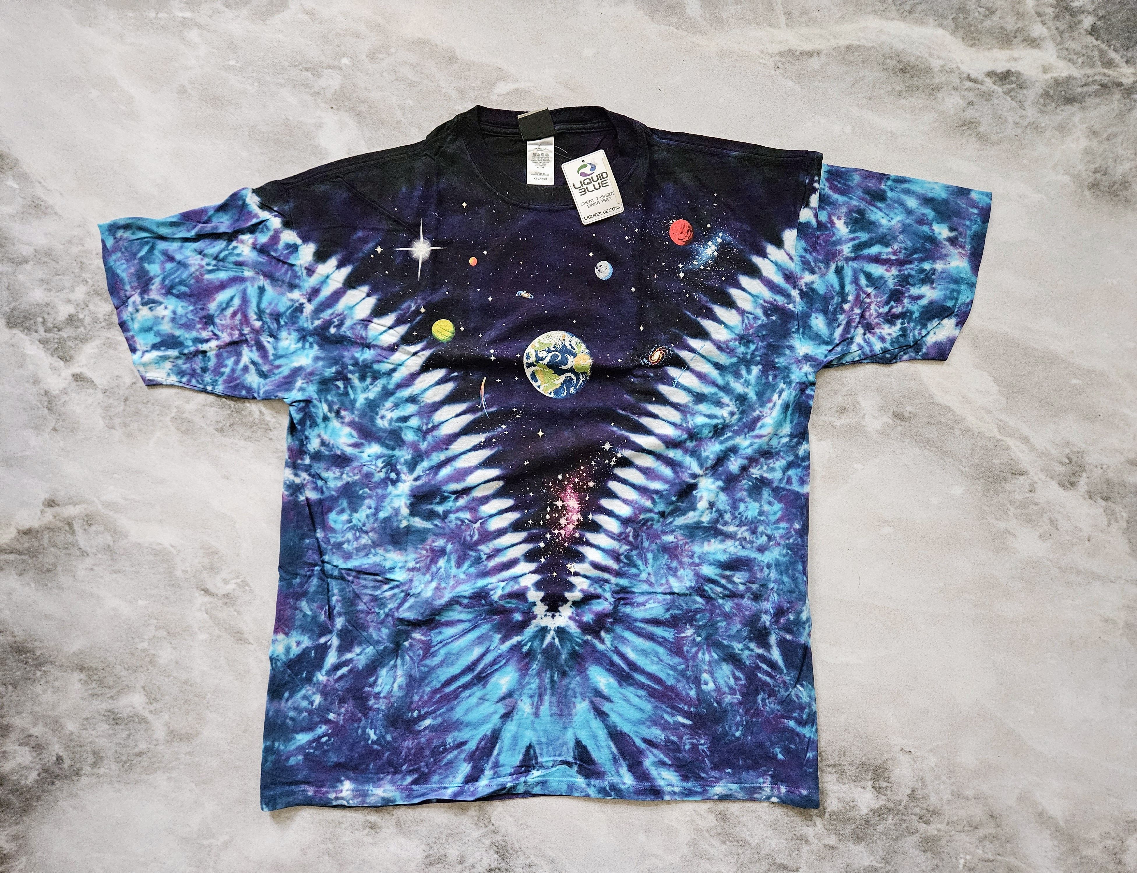 image of Liquid Blue Space Deadstock T-Shirt in Tie Dye, Men's (Size 2XL)