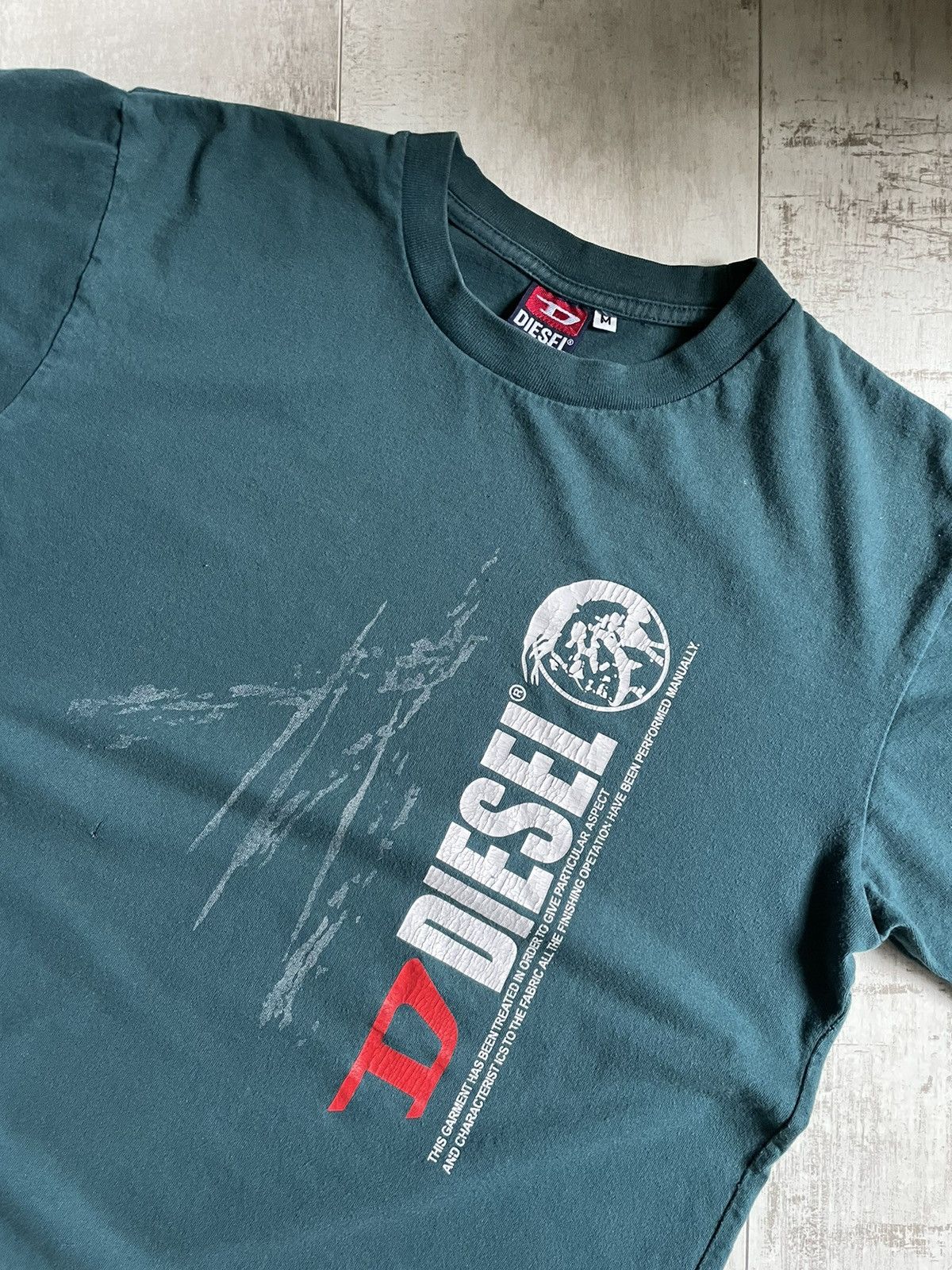 Diesel × Vintage Y2K Vintage Diesel Printed Logo Faded T-Shirt Avant Garde Size US M / EU 48-50 / 2 - 4 Thumbnail