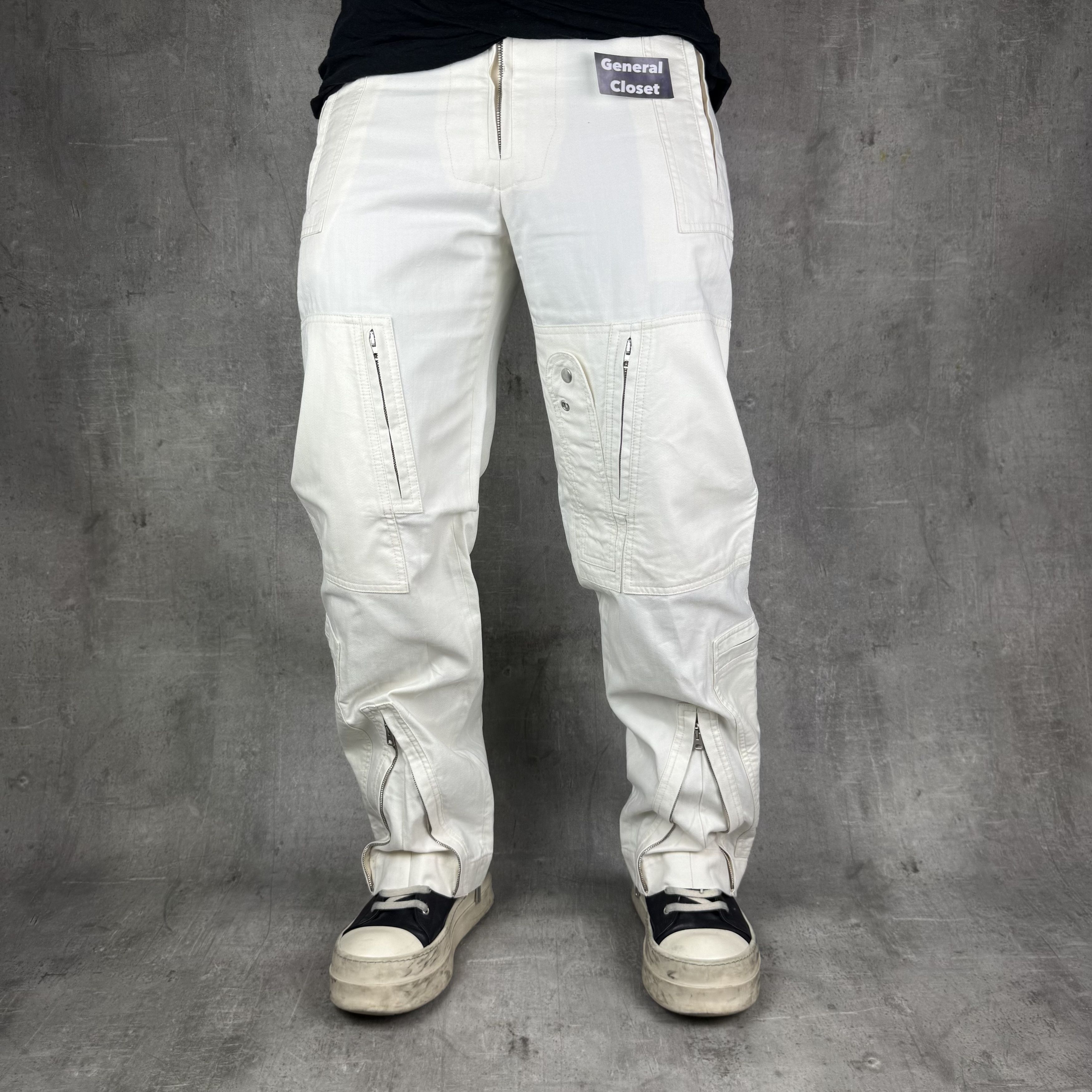 Stella McCartney STELLA MCCARTNEY Zippered Aviator Flight Cargo Trousers Wht Size US 30 / EU 46 - 2 Thumbnail