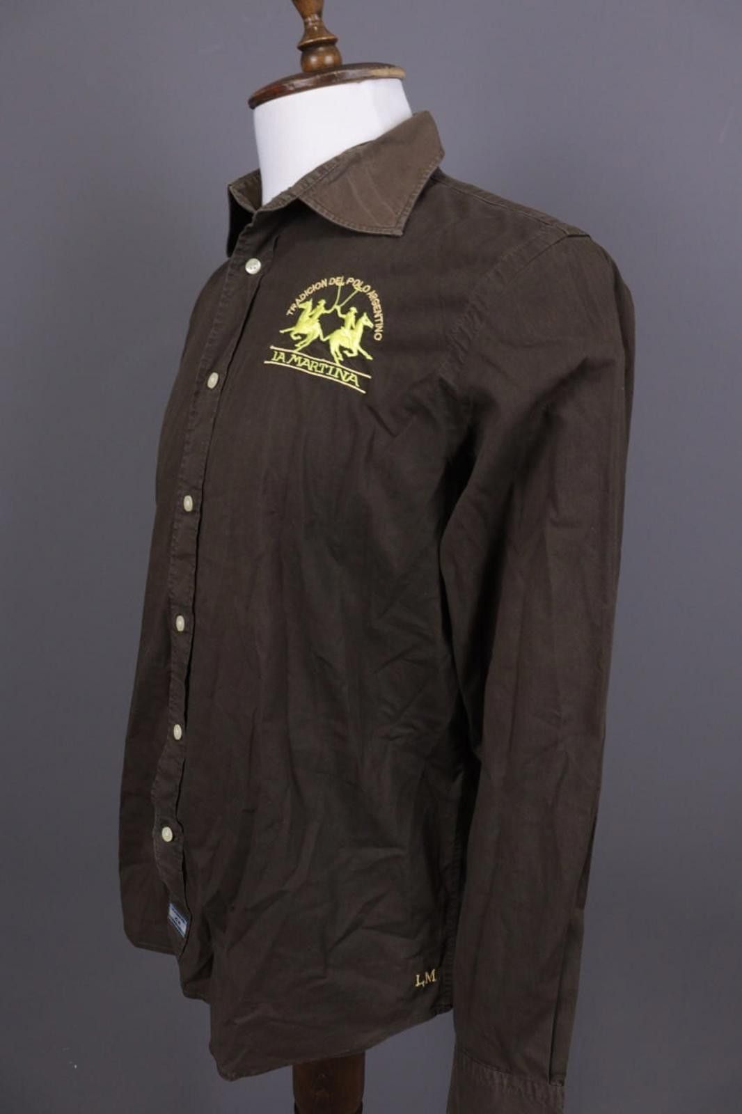 La Martina La Martina Buenos Aires Brown Button Down Shirt Size XL Size US XL / EU 56 / 4 - 8 Thumbnail