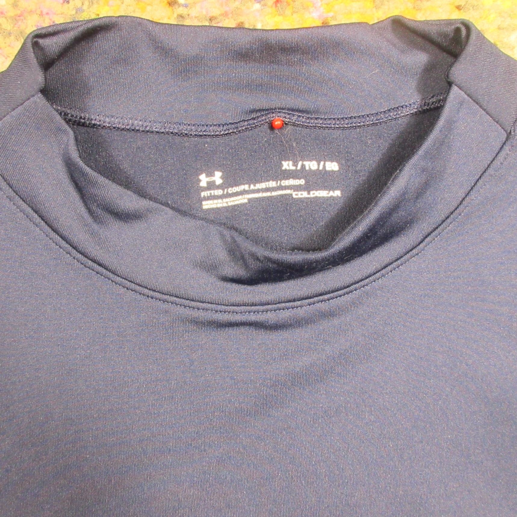 Under Armour Under Armour Shirt Mens XL Navy Fitted Mock Cold Gear Golf Performance Stretch Size US XL / EU 56 / 4 - 3 Thumbnail