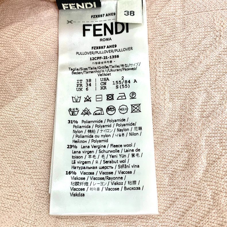 Other FENDI Pink logo embossed high-neck wool knitted sweater Size XXS / US 00 / IT 34 - 7 Thumbnail