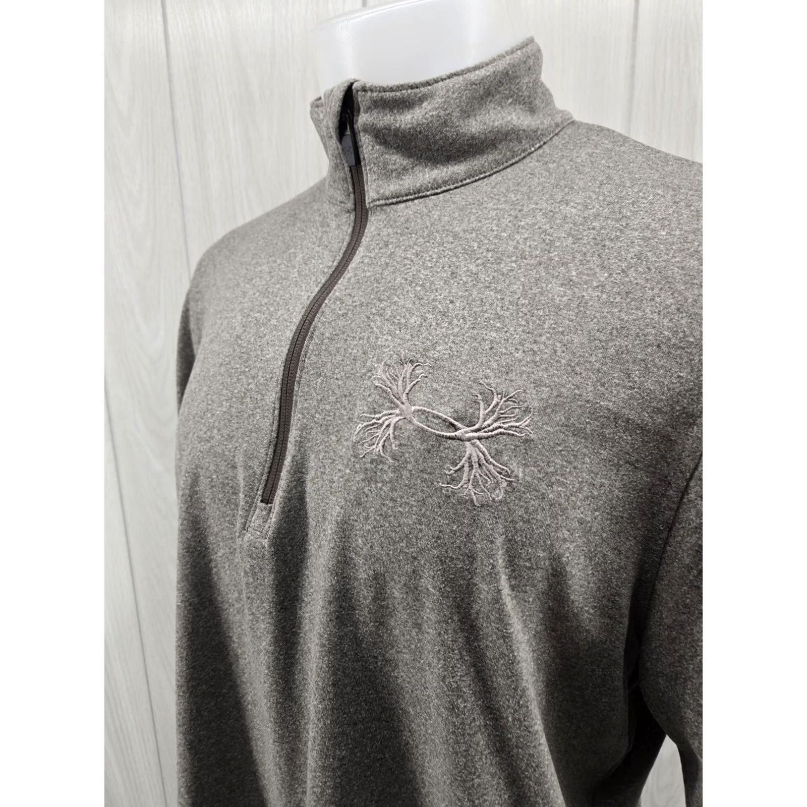 Under Armour Under Armour Mens XL Gray Camo HeatGear Loose Long Sleeve Logo 1/4 Zip Shirt Size US XL / EU 56 / 4 - 5 Thumbnail