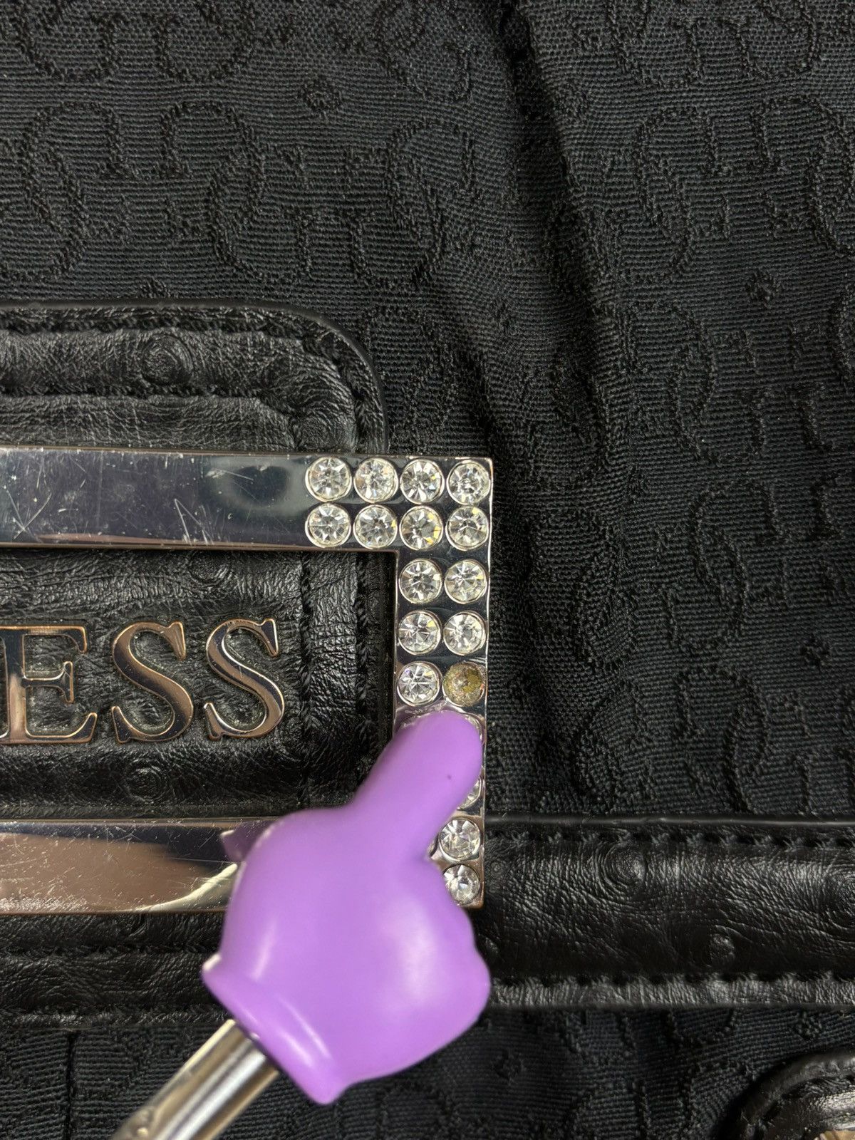 Guess Guess Vintage Y2K Crossbody Shoulder Bag Black Monogram 00s Size ONE SIZE - 5 Thumbnail