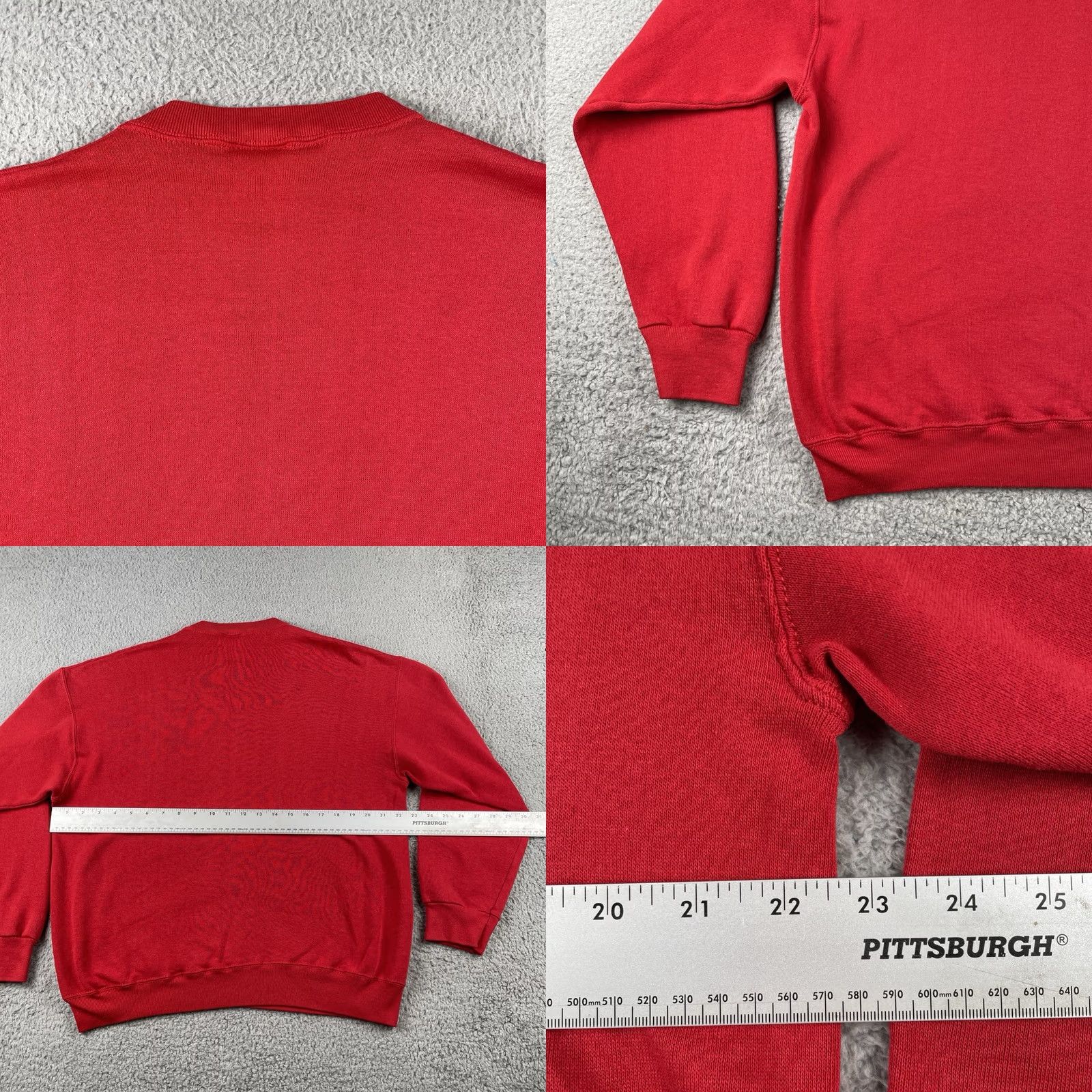 Tultex VINTAGE Tultex Sweatshirt Mens Large Red Crew Neck Pullover 90s Knit Cotton Pull Over Casual Shirt Mens Size US L / EU 52-54 / 3 - 9 Thumbnail