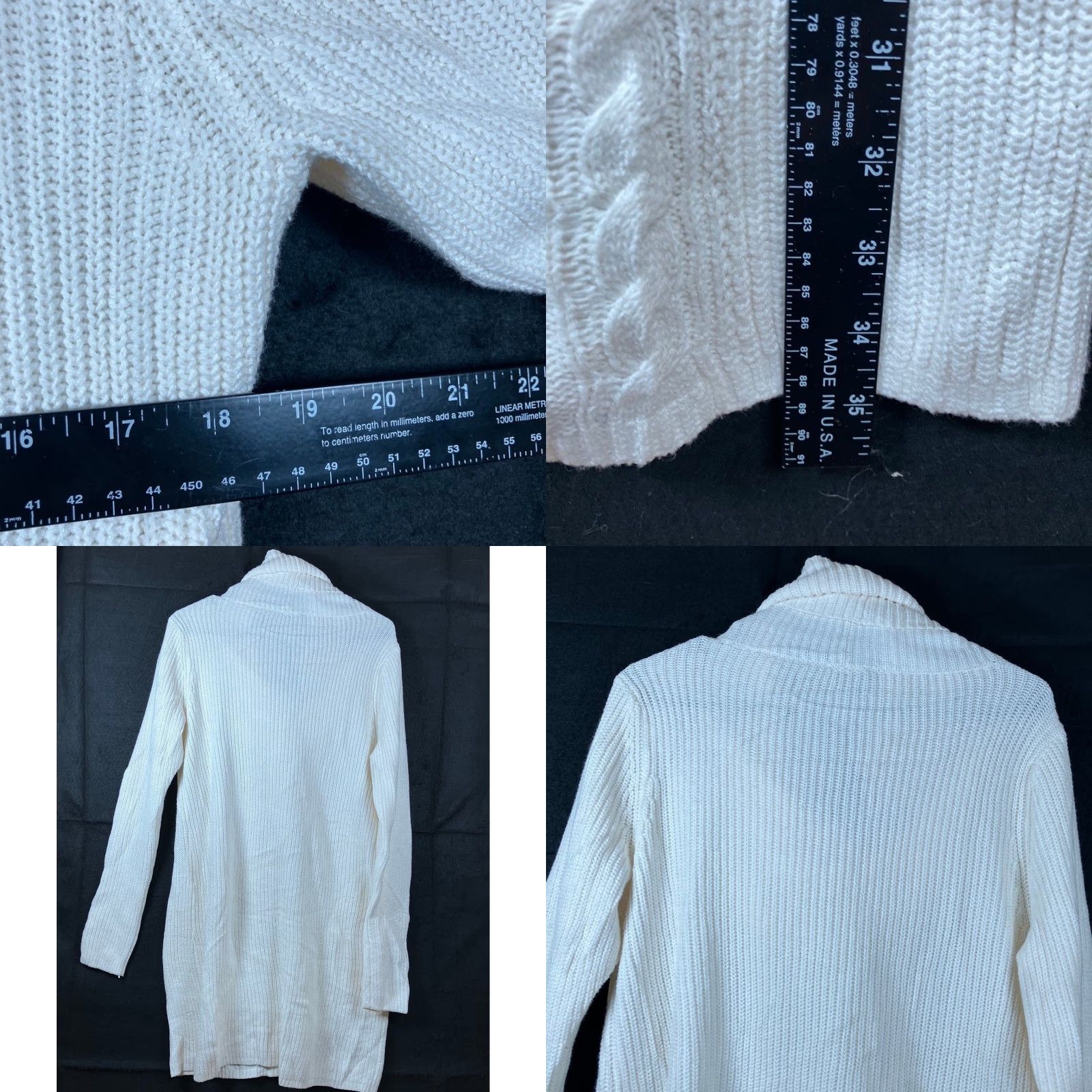 Express Express Sweater Dress White Cable Knit Cowl Neck Midi Long Sleeve M Womens Size M / US 6-8 / IT 42-44 - 8 Thumbnail